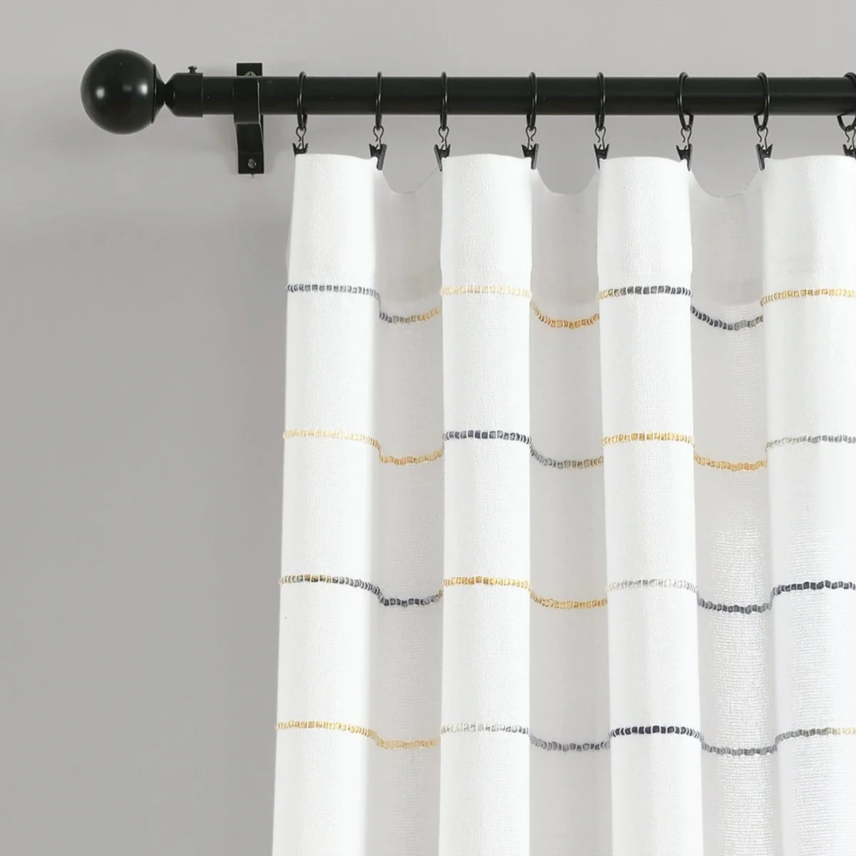 Ombre Stripe Yarn Dyed Recycled Cotton Blend Window Curtain Panel Set - Image 9