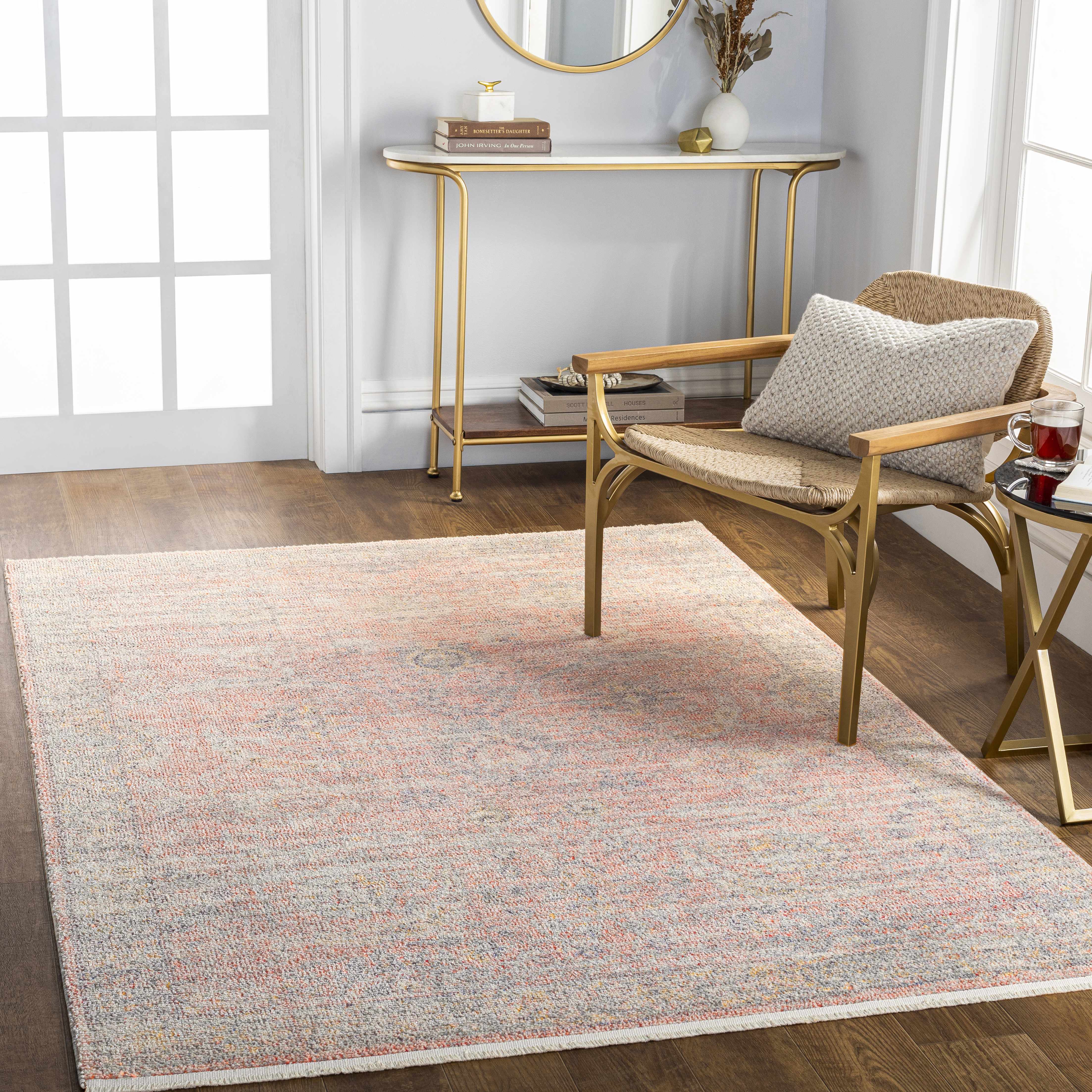 Omri Peach Area Rug - Clearance - Image 2
