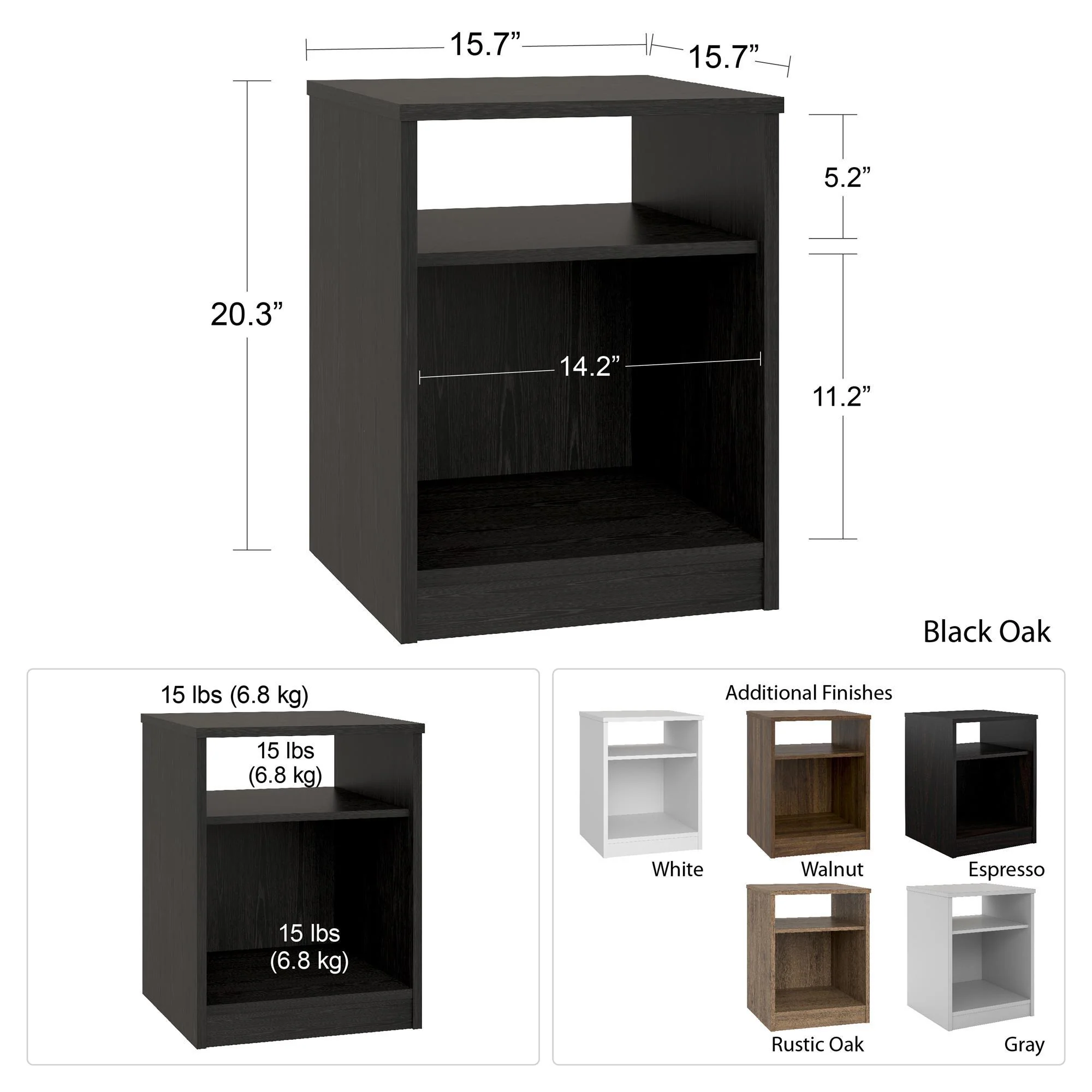 Open Shelf Nightstand - White - Image 4