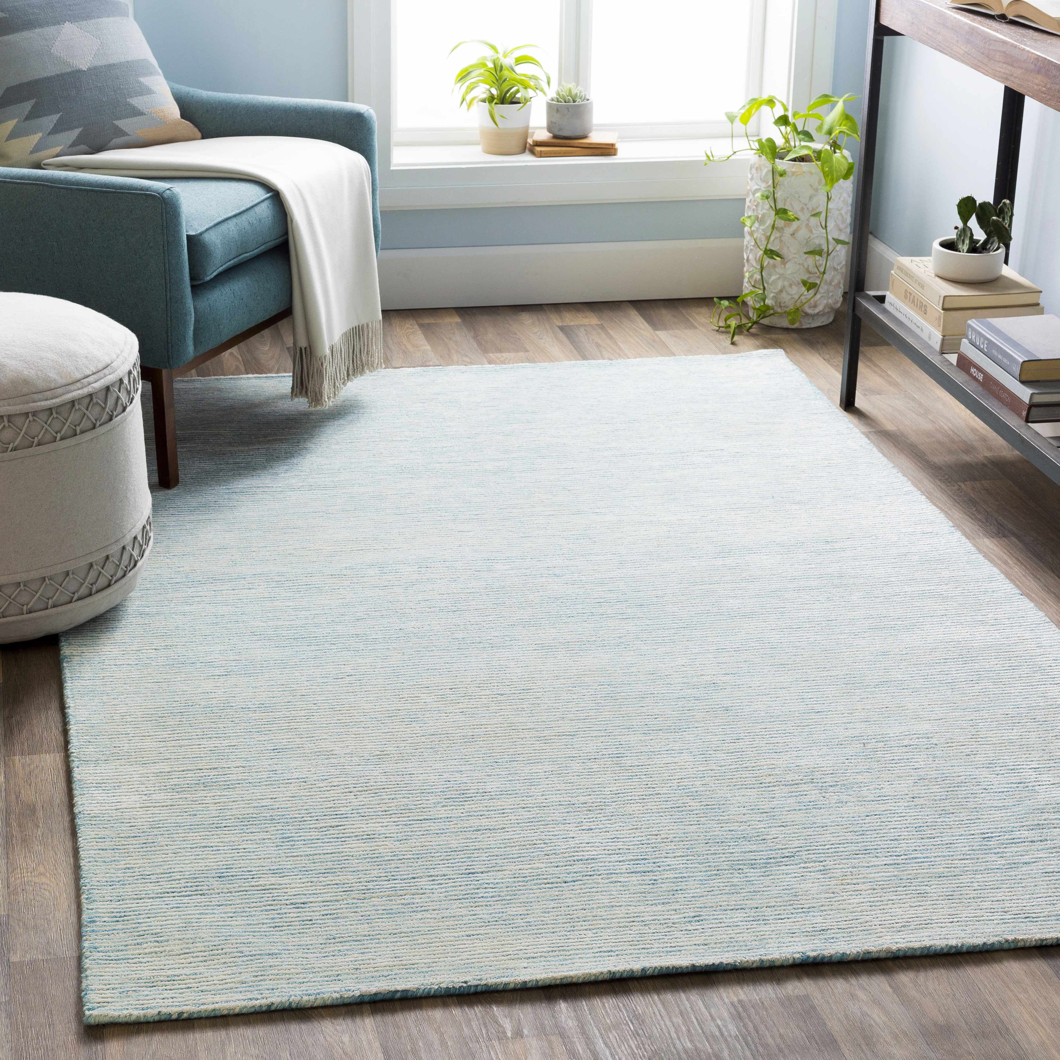 Orcas Hand Tufted Wool-Blend Rug - Ice Blue - Image 2