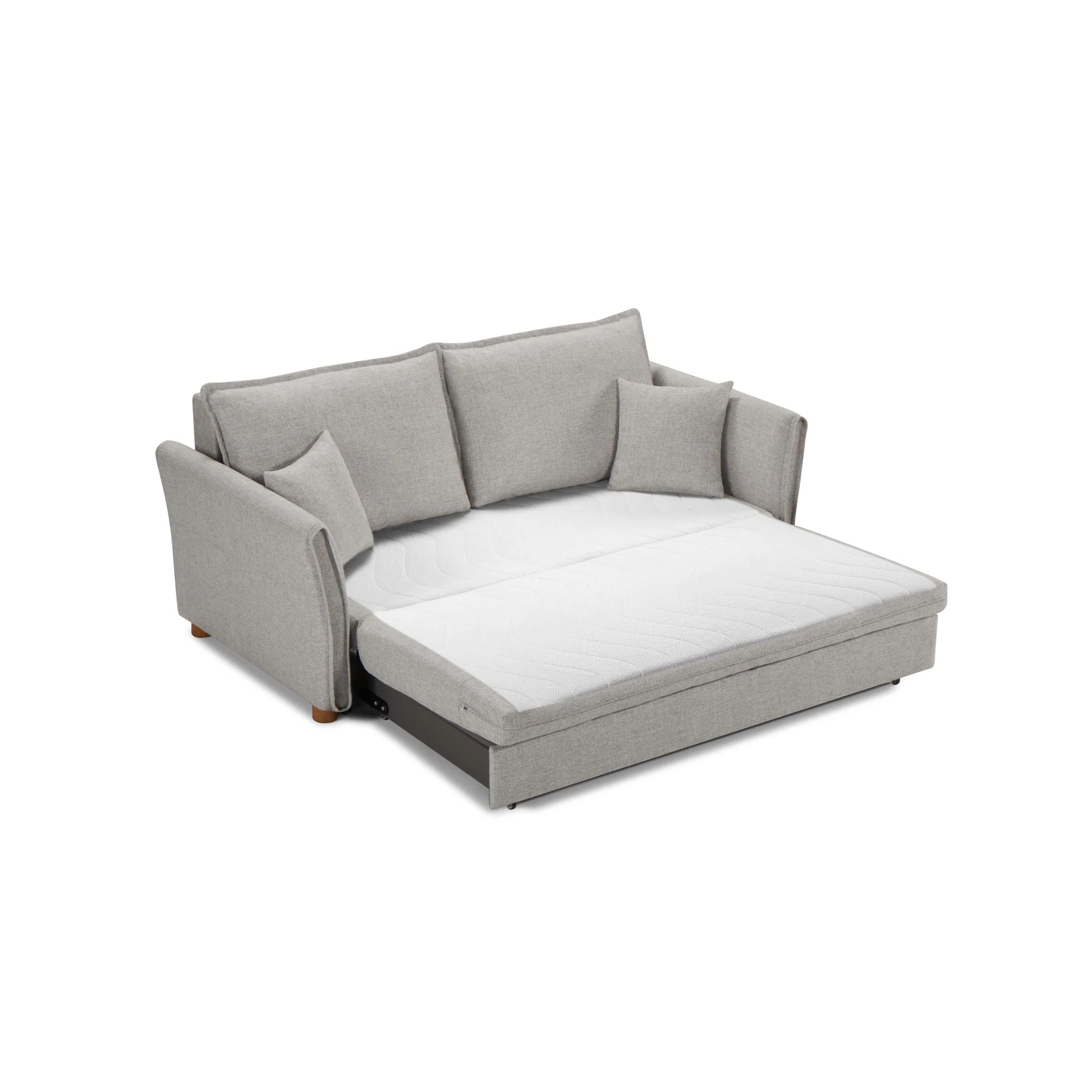 Oren - Chenille Sleeper Sectional Sofa With Storage 2 Toss Pillows - Gray - Image 2