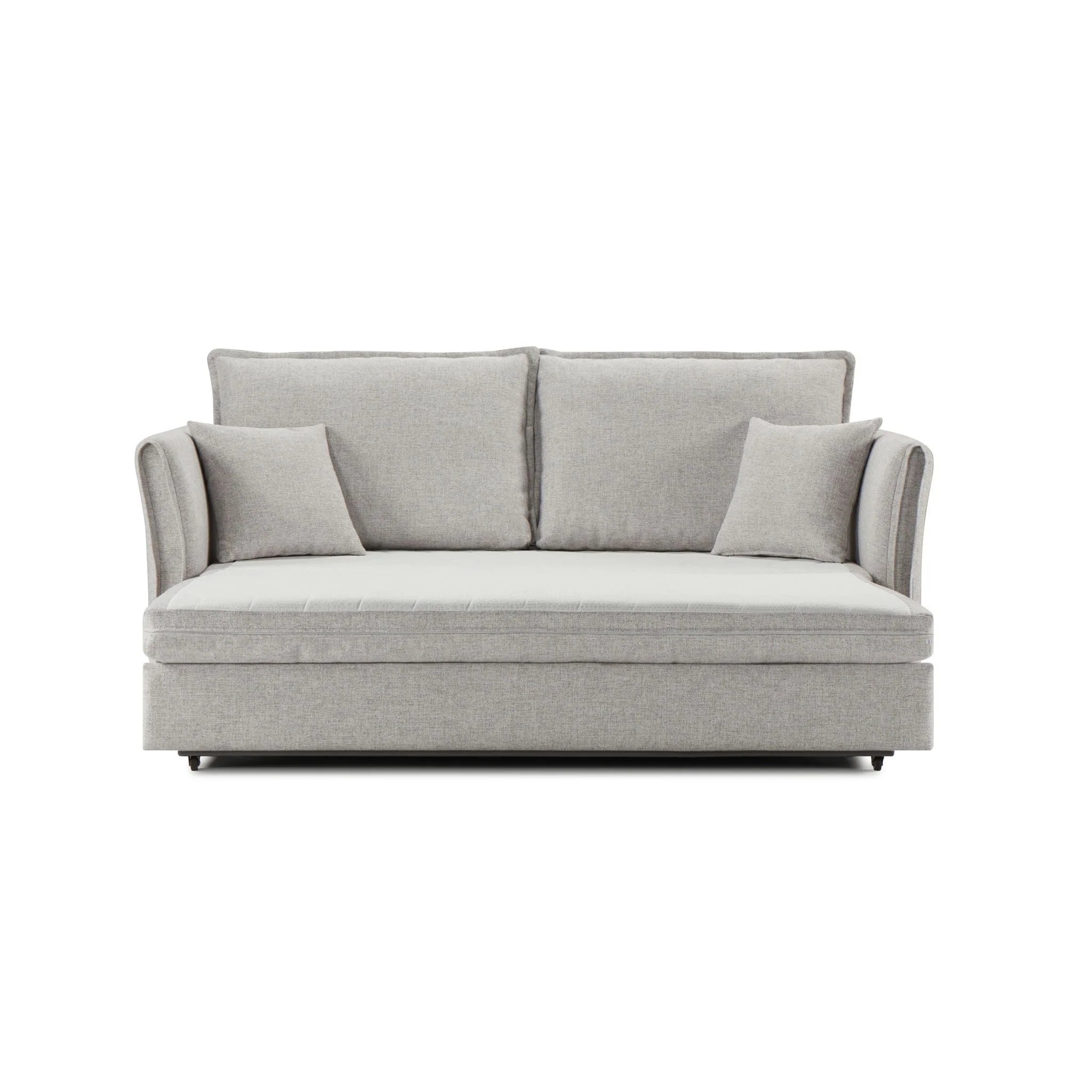 Oren - Chenille Sleeper Sectional Sofa With Storage 2 Toss Pillows - Gray - Image 4
