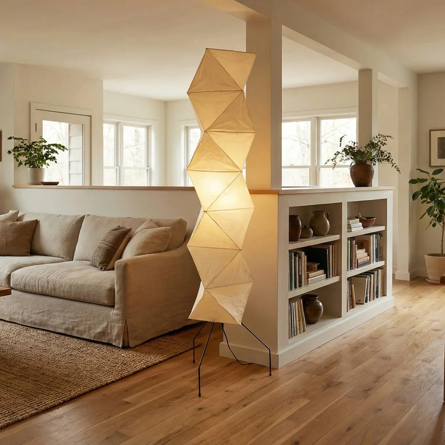 Origami Paper Floor Lamp 74" Rhombus Japanese Style E26 Light - Image 11