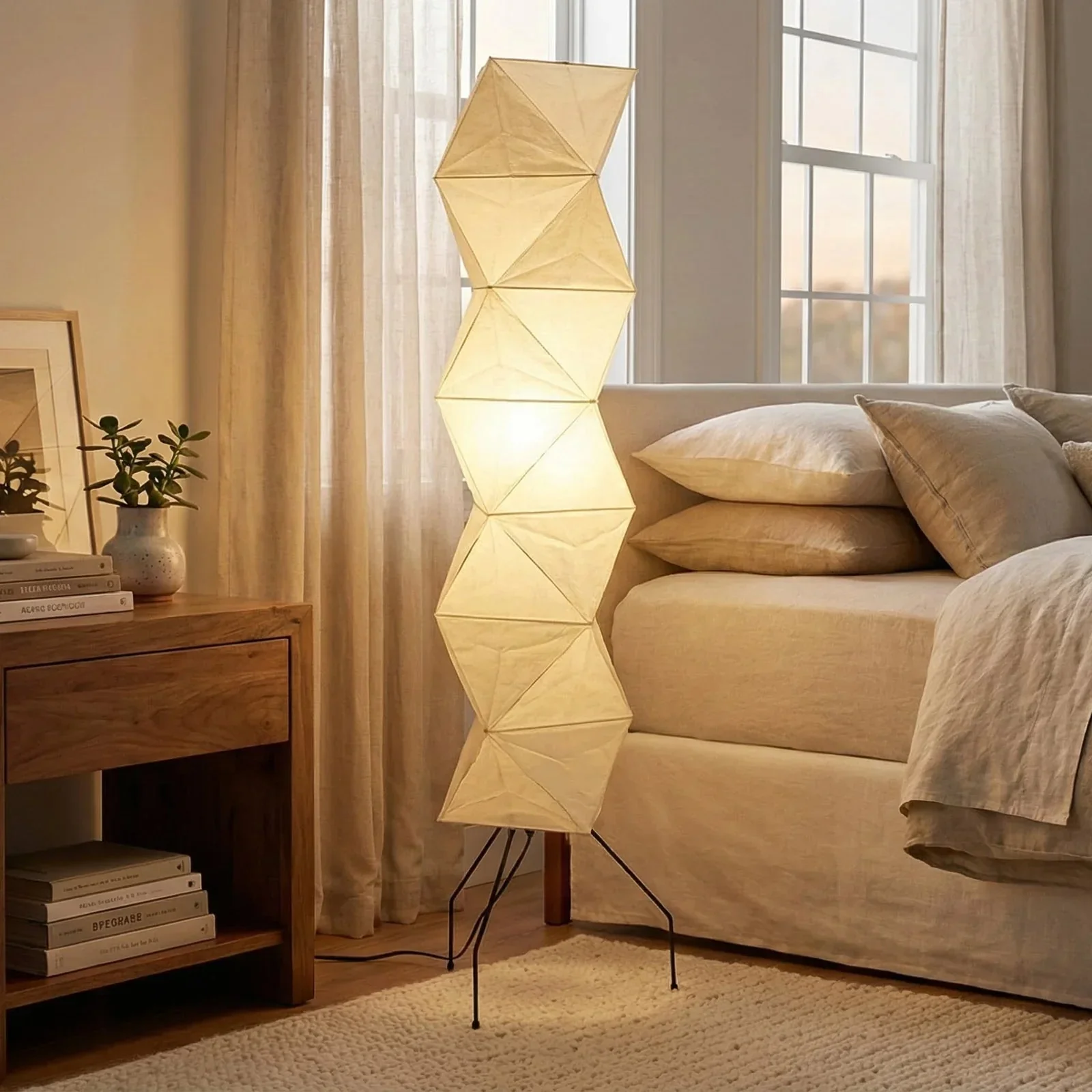 Origami Paper Floor Lamp 74" Rhombus Japanese Style E26 Light - Image 14