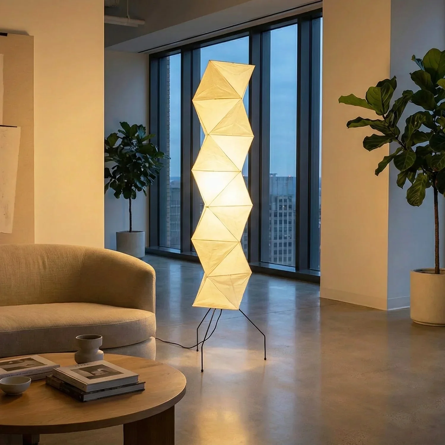 Origami Paper Floor Lamp 74" Rhombus Japanese Style E26 Light - Image 16