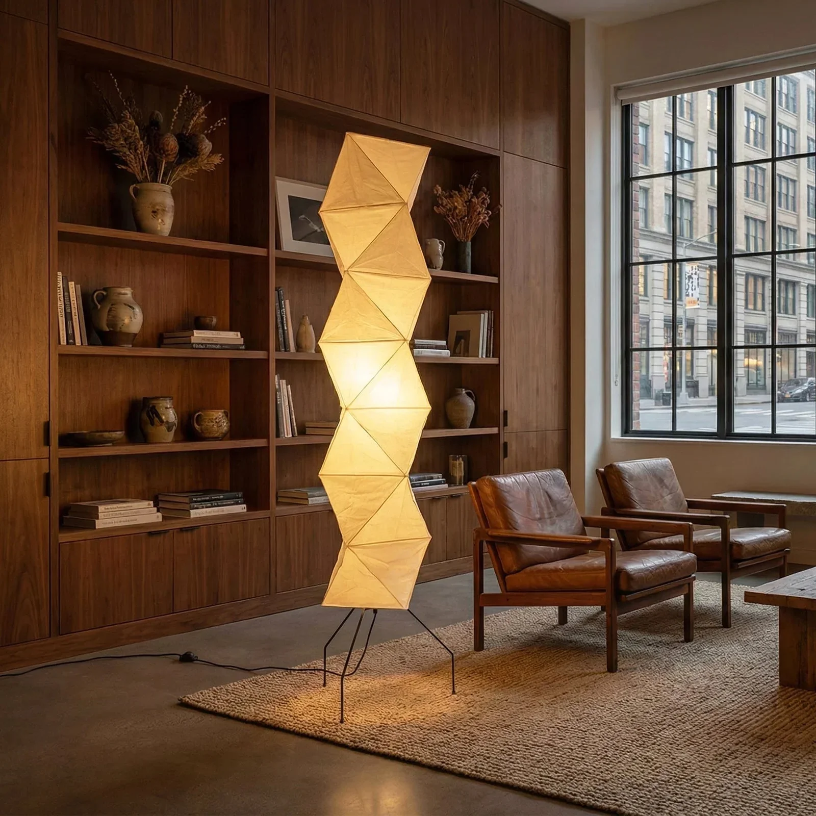 Origami Paper Floor Lamp 74" Rhombus Japanese Style E26 Light - Image 17