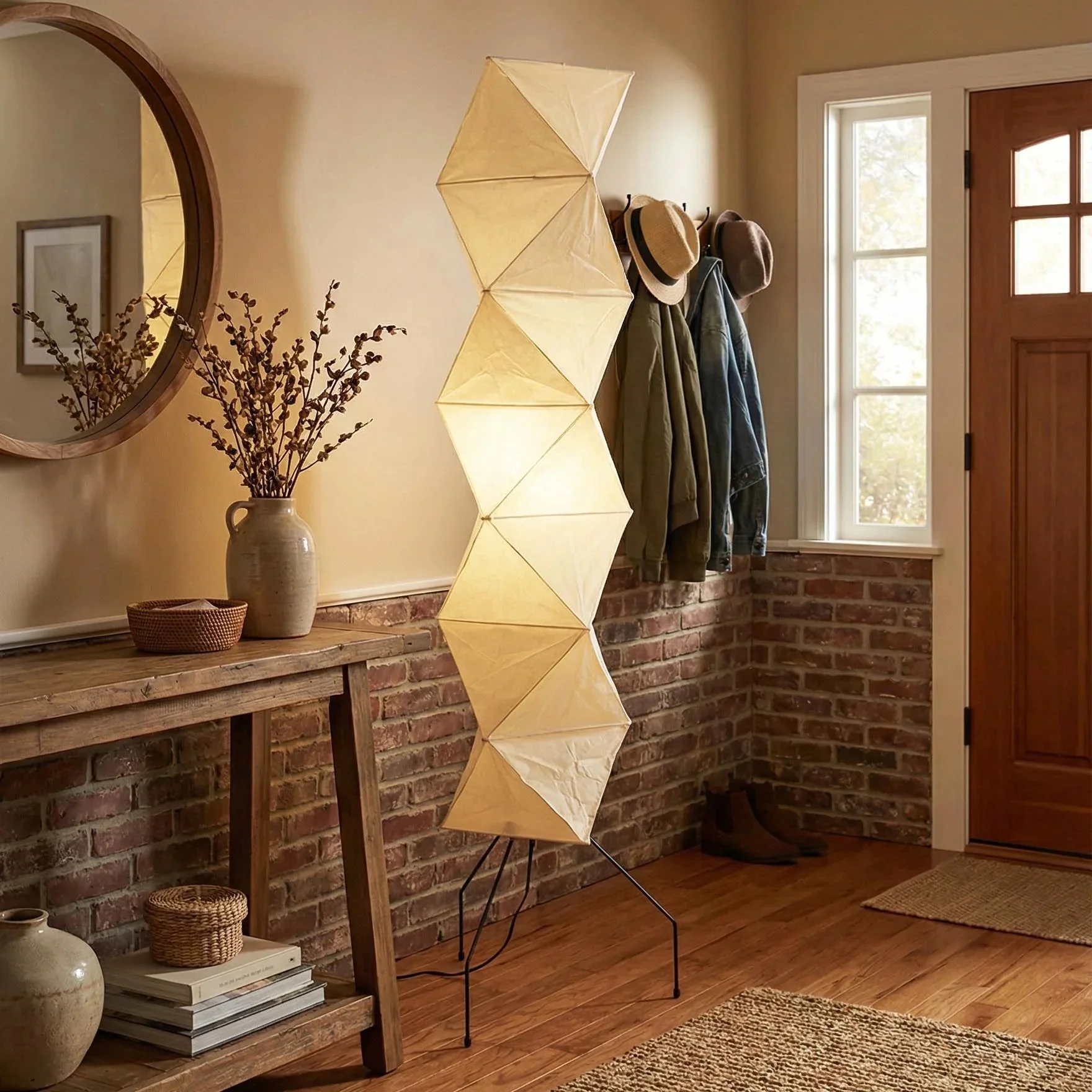 Origami Paper Floor Lamp 74" Rhombus Japanese Style E26 Light - Image 4