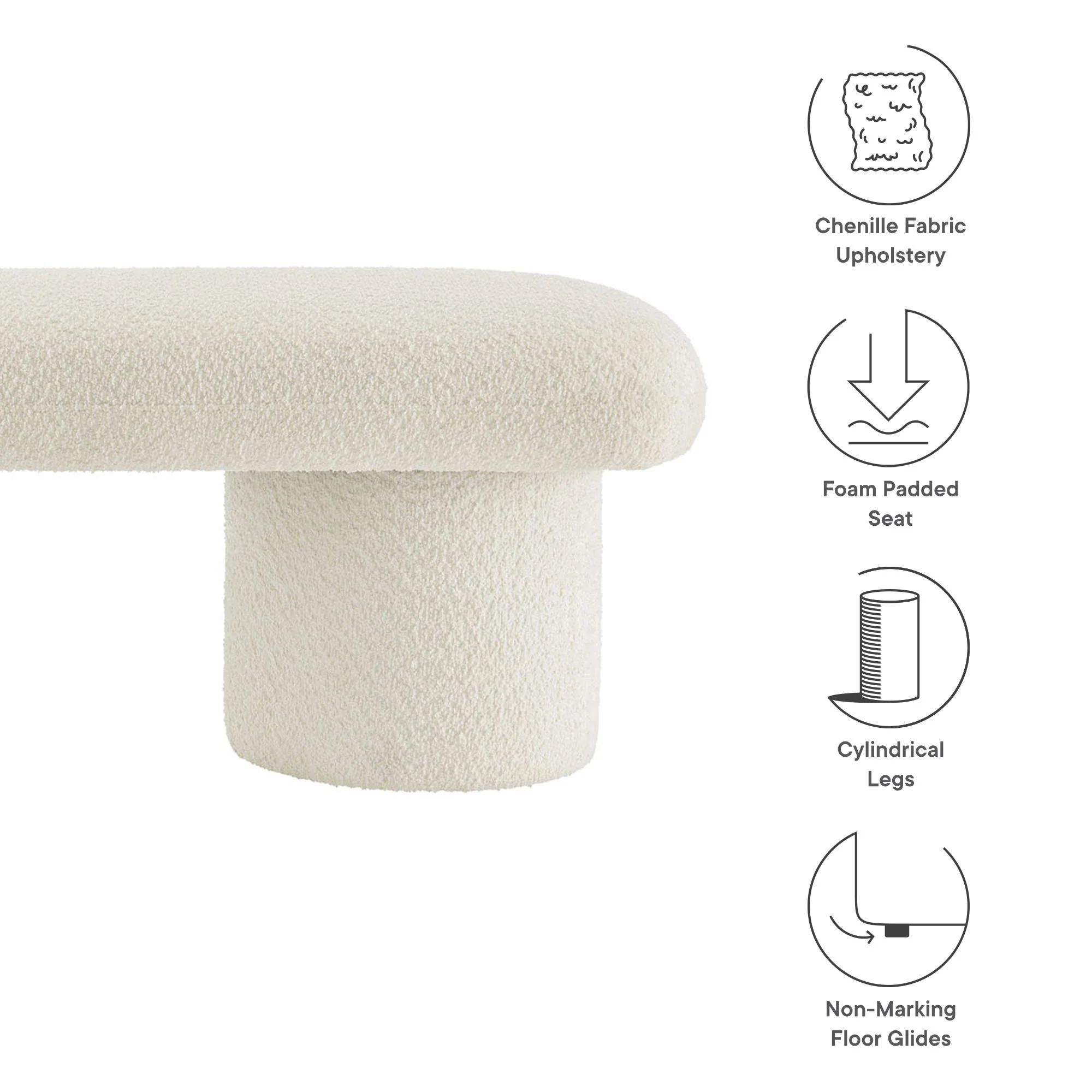 Orla Chenille Upholstered Bench by Modway - Image 13