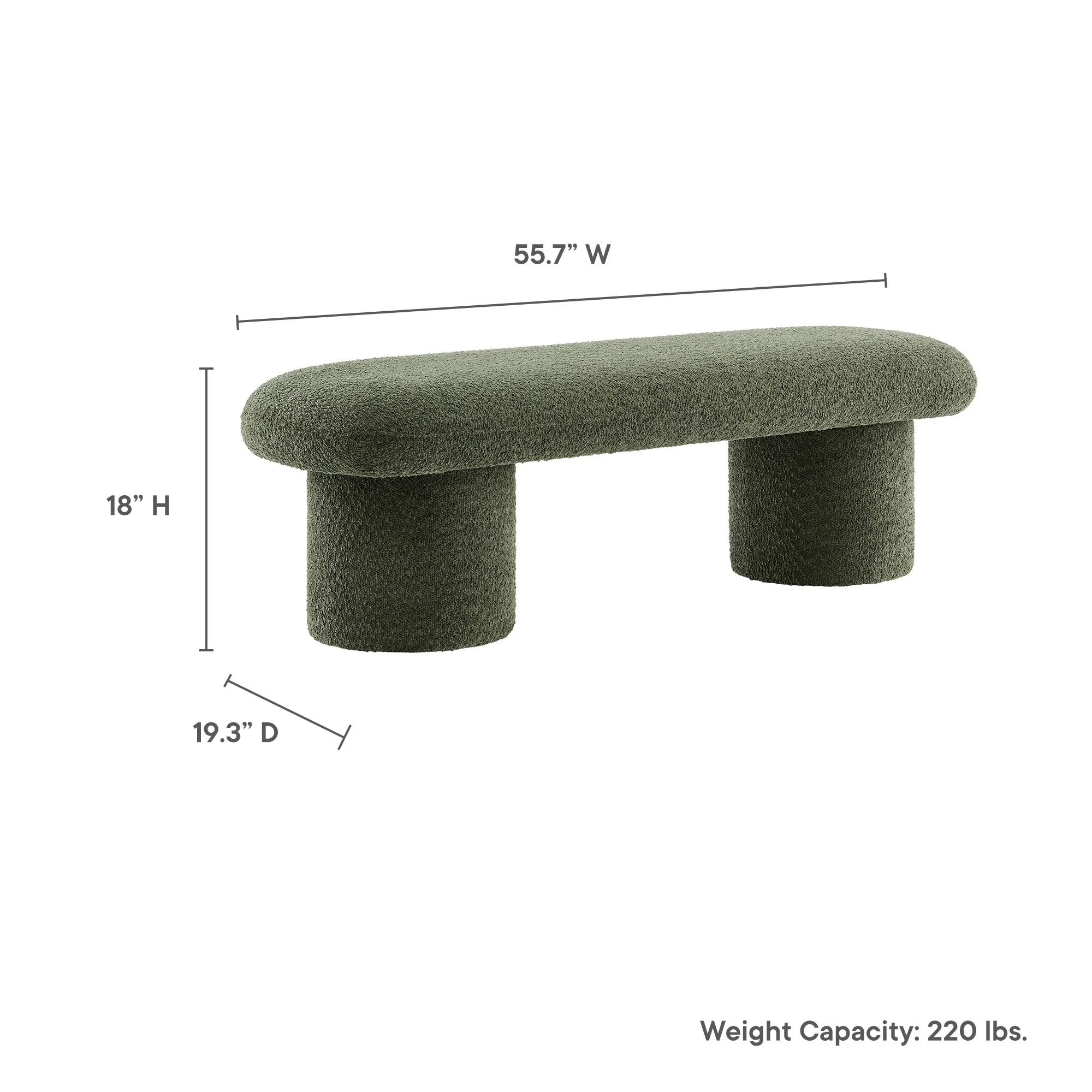 Orla Chenille Upholstered Bench by Modway - Image 3