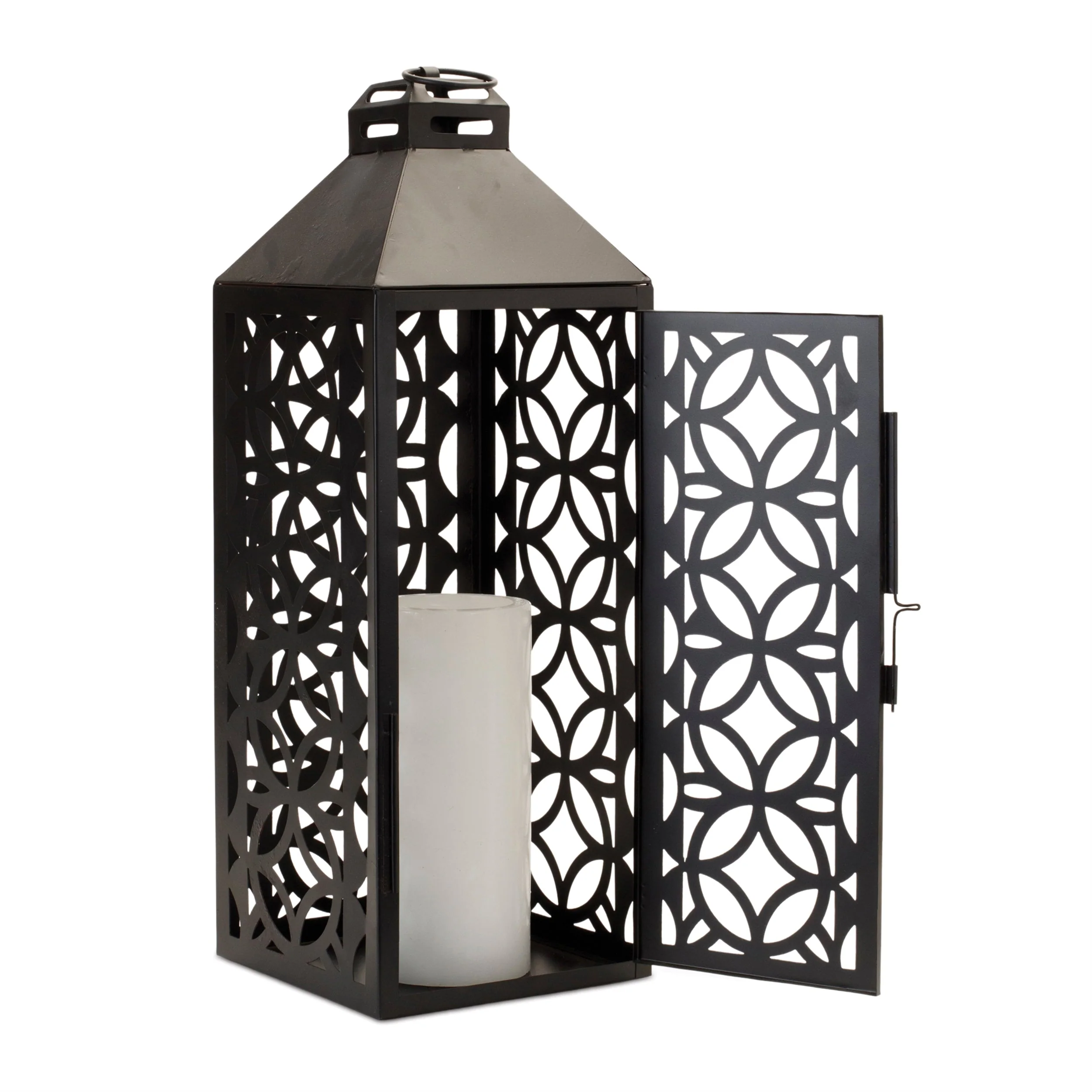 Ornate Geometric Metal Lantern (Set of 2) - Image 2