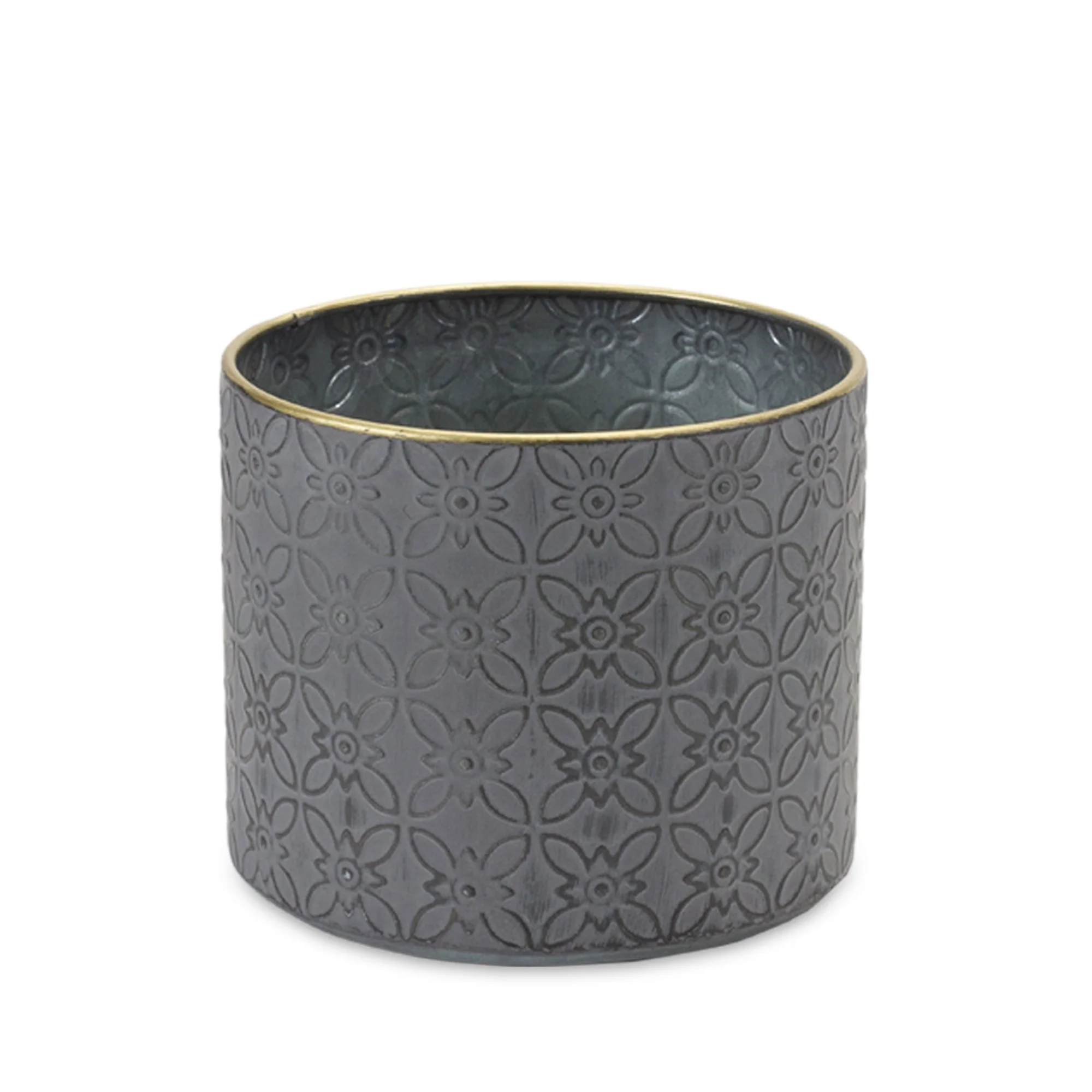 Ornate Geometric Metal Planter (Set of 4) - Image 4