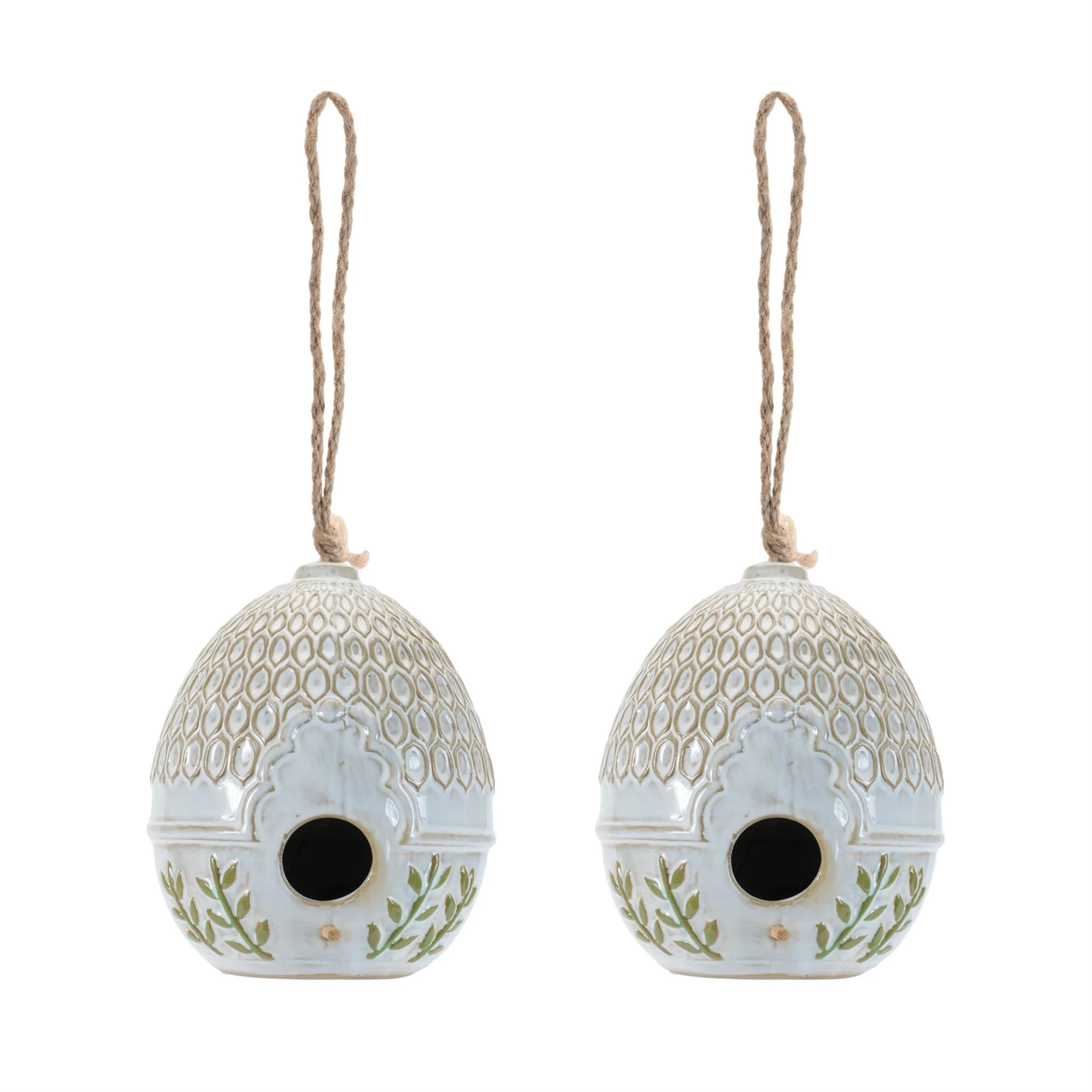 Ornate Porcelain Birdhouse (Set of 2) - Image 2