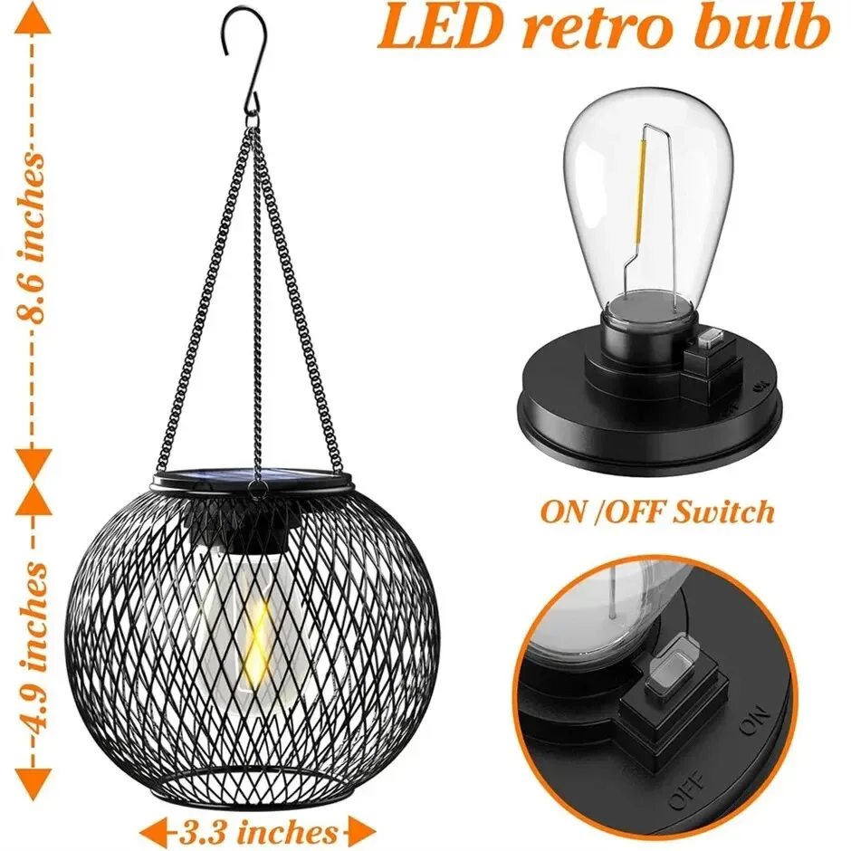 Ortiny Solar Lantern Outdoor – Waterproof Hanging Decorative Lights for Garden - Image 10