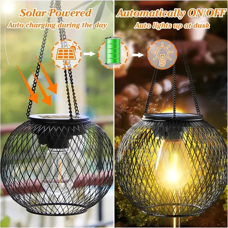 Ortiny Solar Lantern Outdoor – Waterproof Hanging Decorative Lights for Garden - Image 4