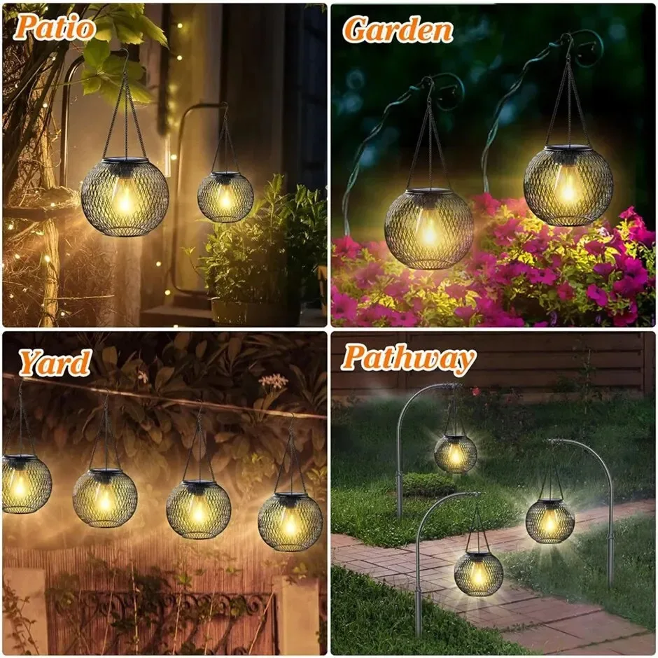 Ortiny Solar Lantern Outdoor – Waterproof Hanging Decorative Lights for Garden - Image 8