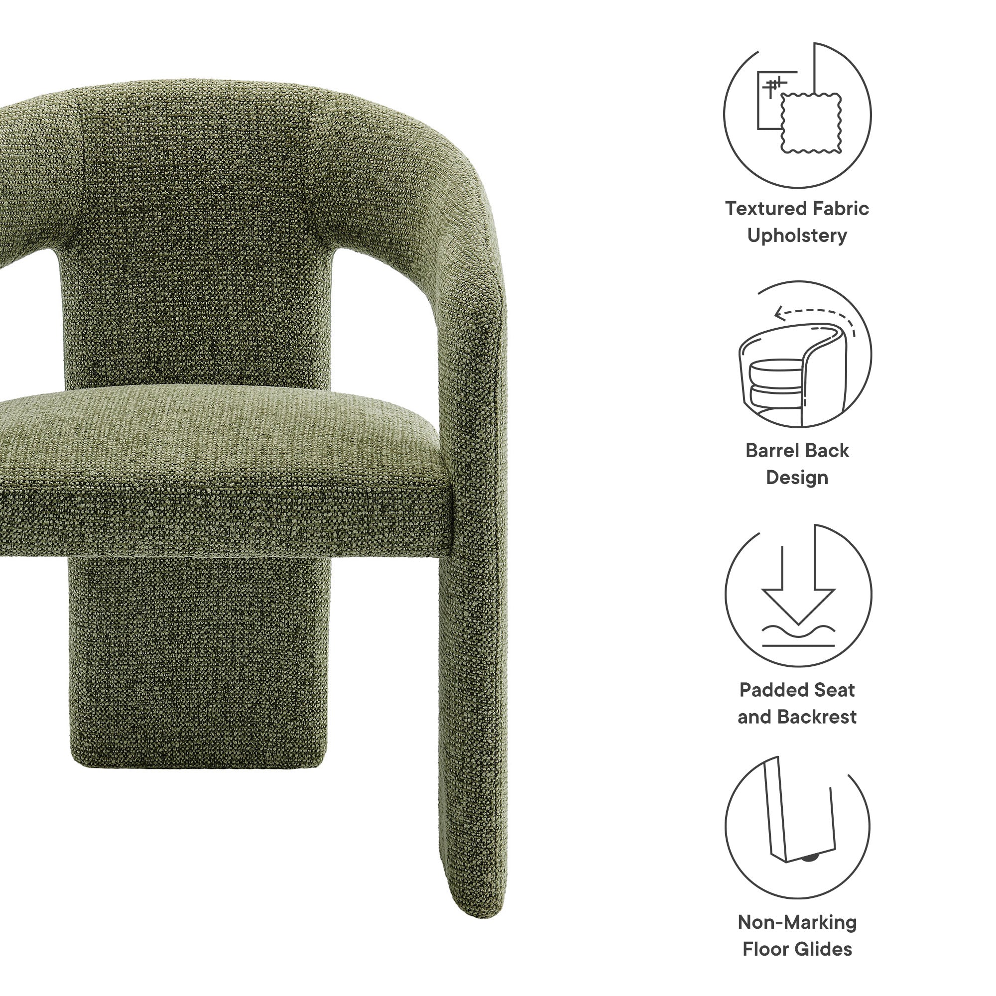 Oslo Barrel Fabric Upholstered Dining Accent Chair by Modway - Image 3