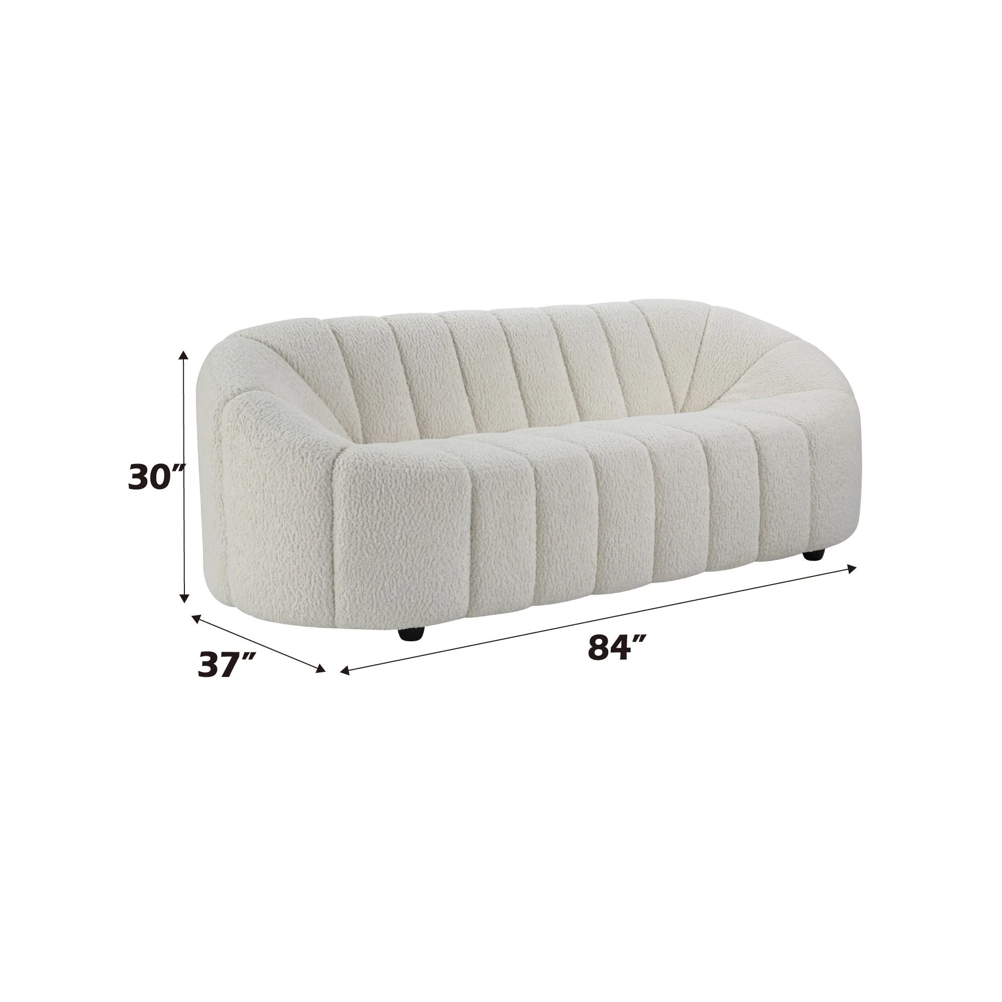 Osmash - Teddy Sherpa Sofa - White - Image 4