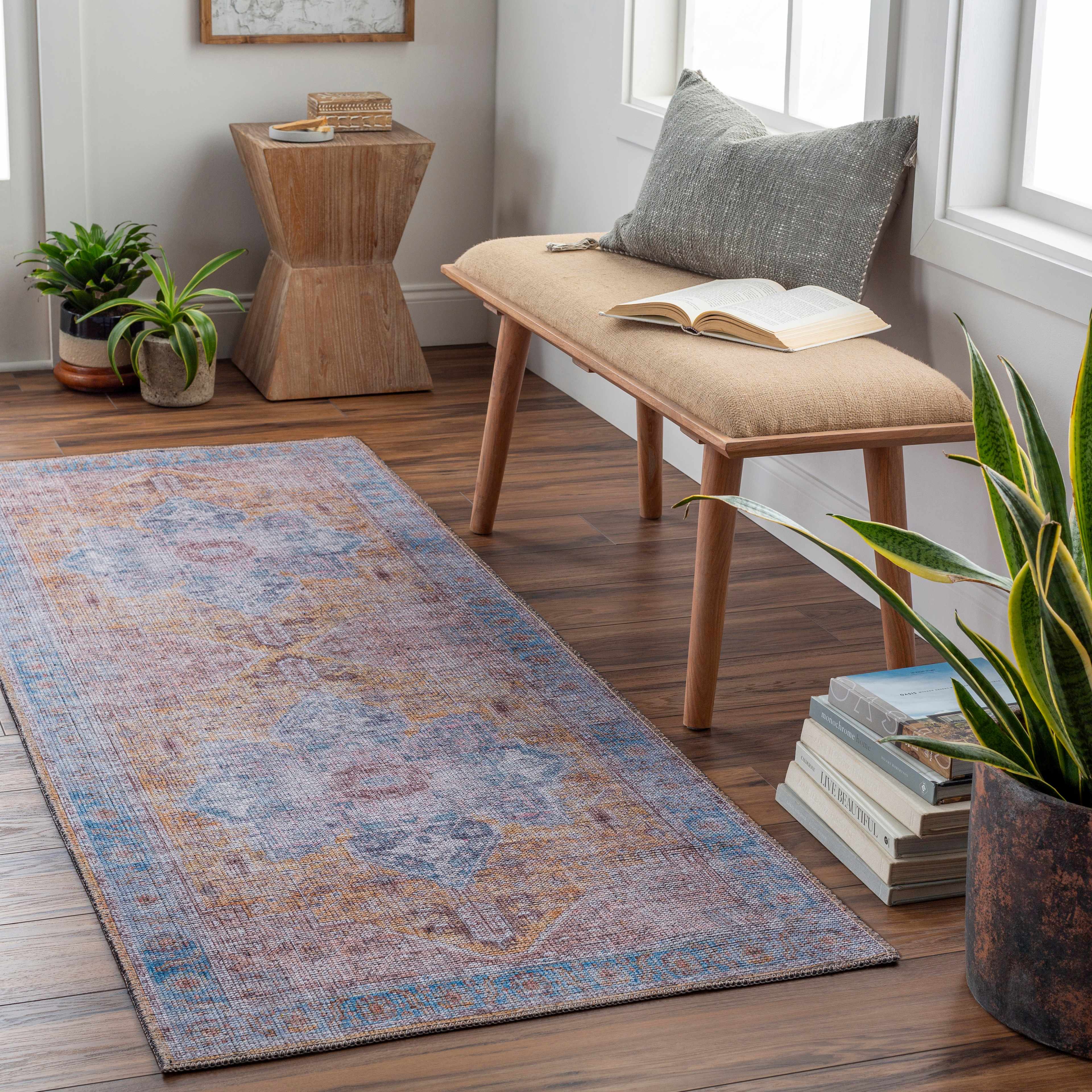 Otaki Purple & Brown Washable Area Rug - Clearance - Image 10