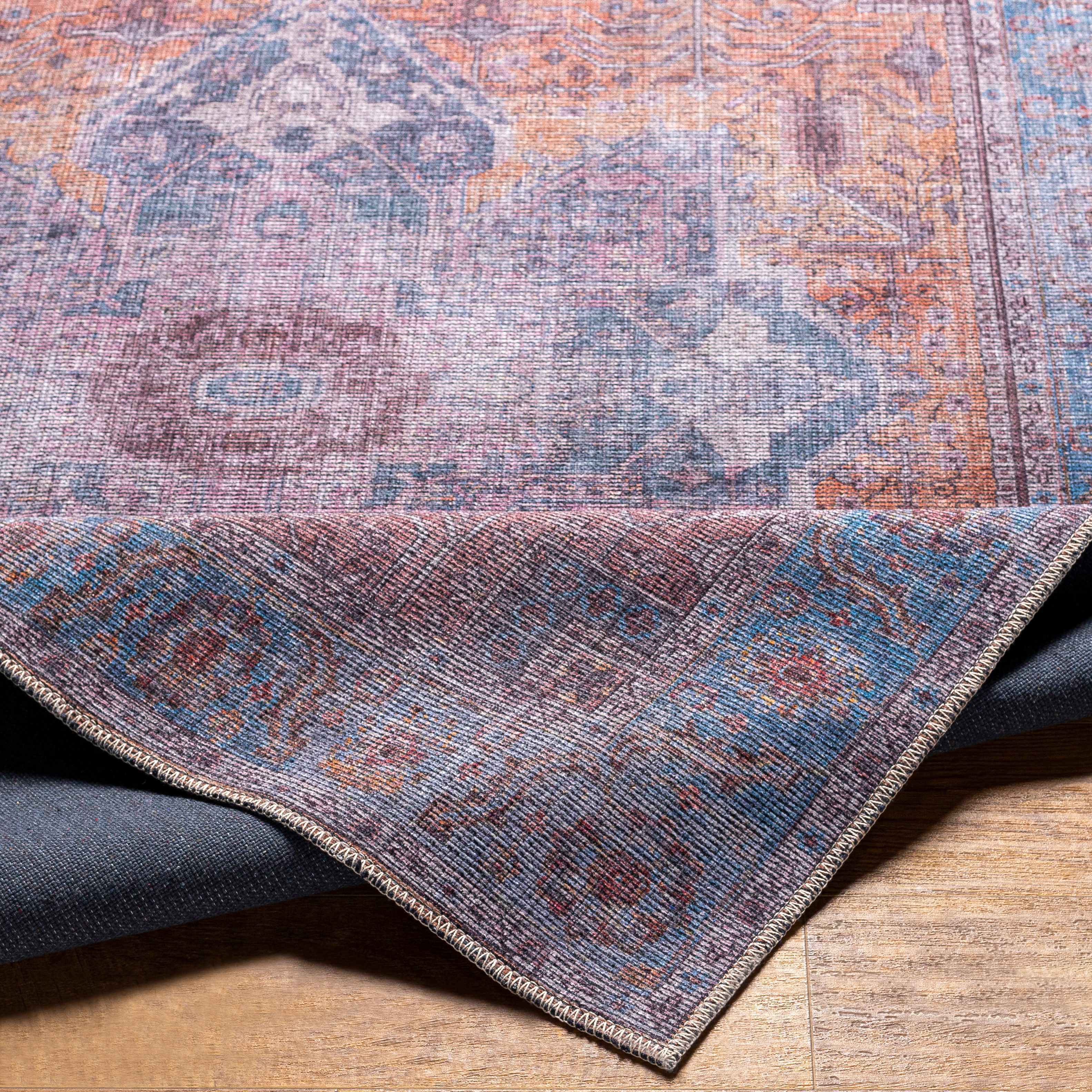 Otaki Purple & Brown Washable Area Rug - Clearance - Image 4