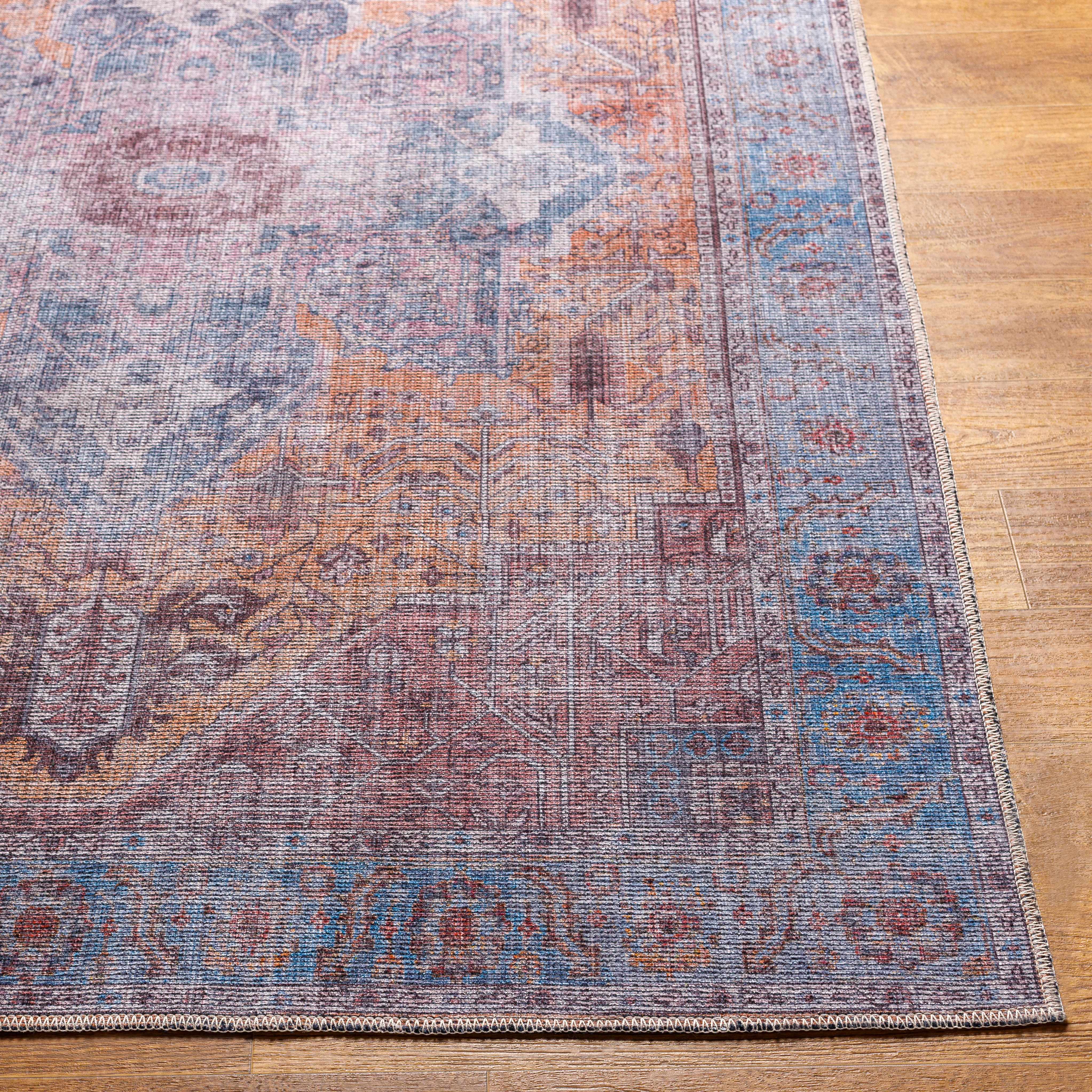 Otaki Purple & Brown Washable Area Rug - Clearance - Image 6