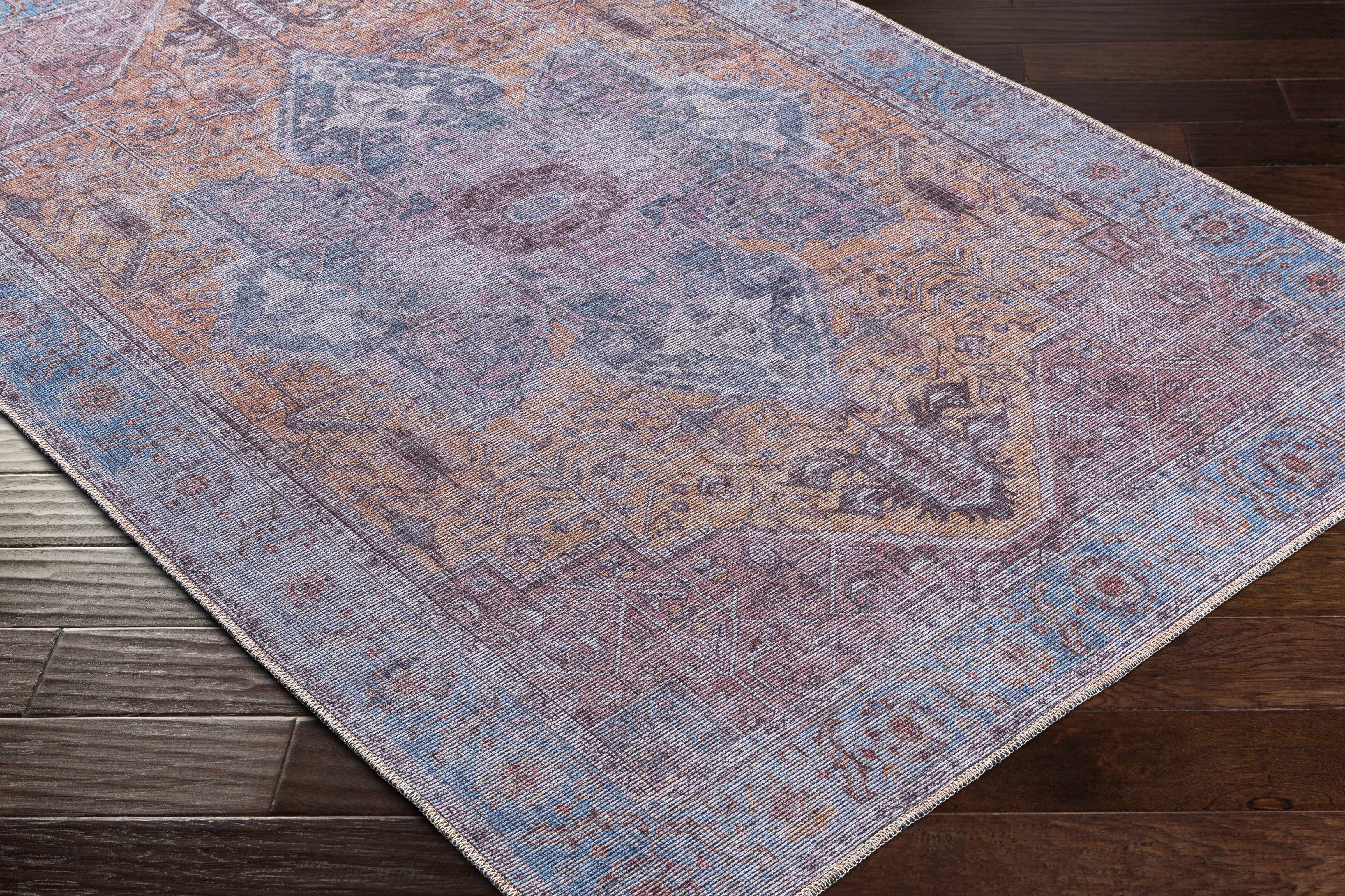 Otaki Purple & Brown Washable Area Rug - Clearance - Image 8