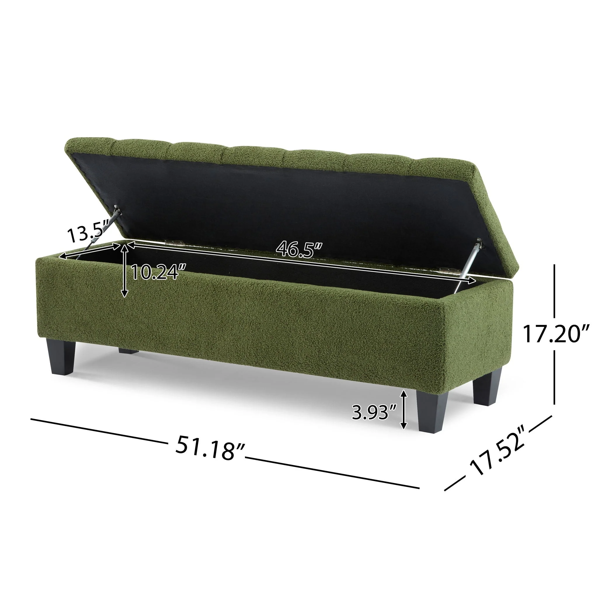 Ottoman Bench & Storage - Green - Image 2