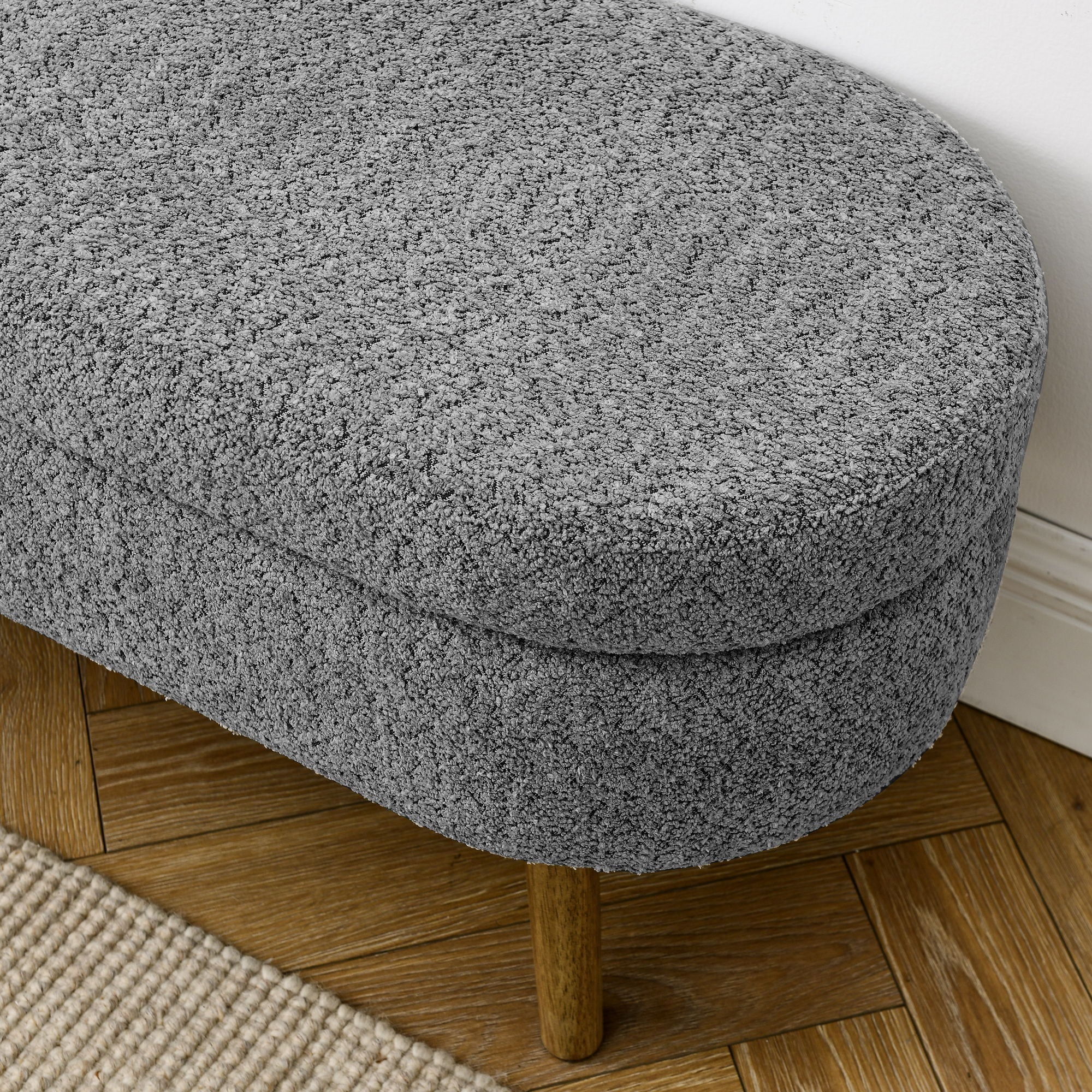 Ottoman Oval Storage Bench With Rubber Wood Legs - Image 10