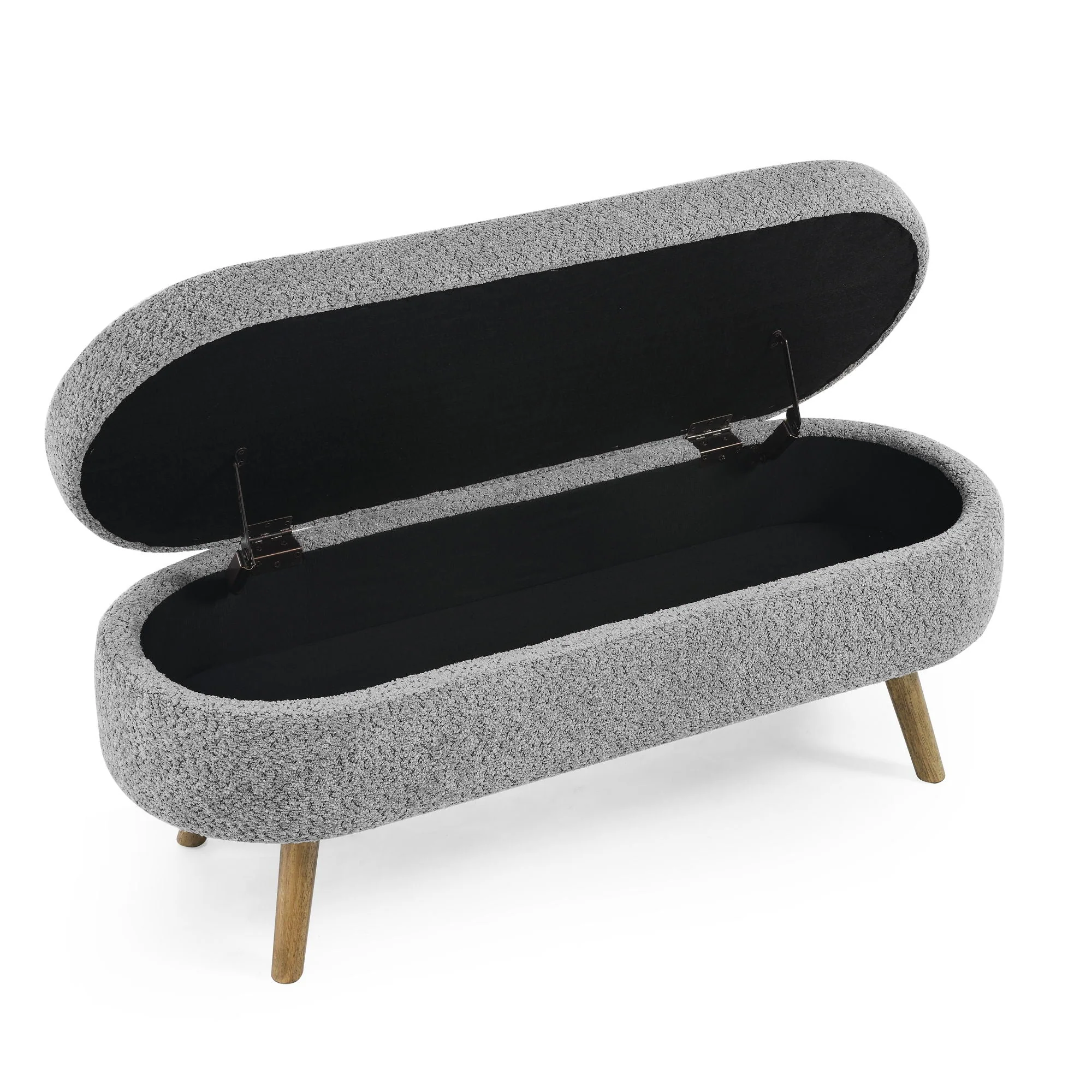 Ottoman Oval Storage Bench With Rubber Wood Legs - Image 13
