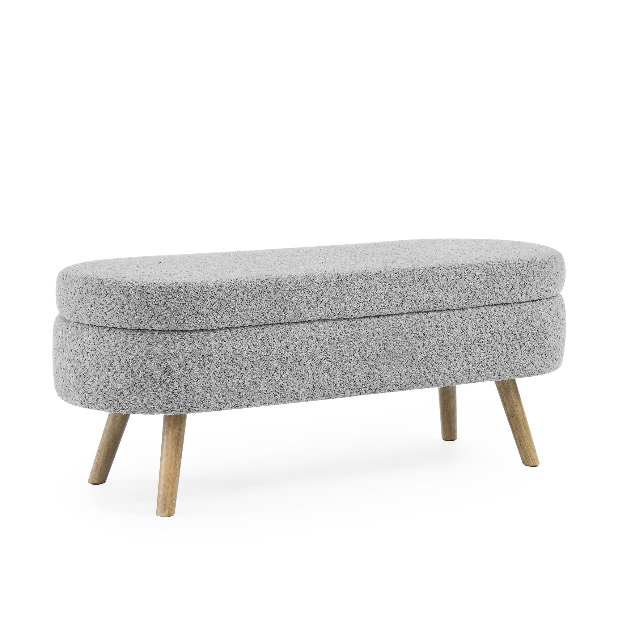 Ottoman Oval Storage Bench With Rubber Wood Legs - Image 15
