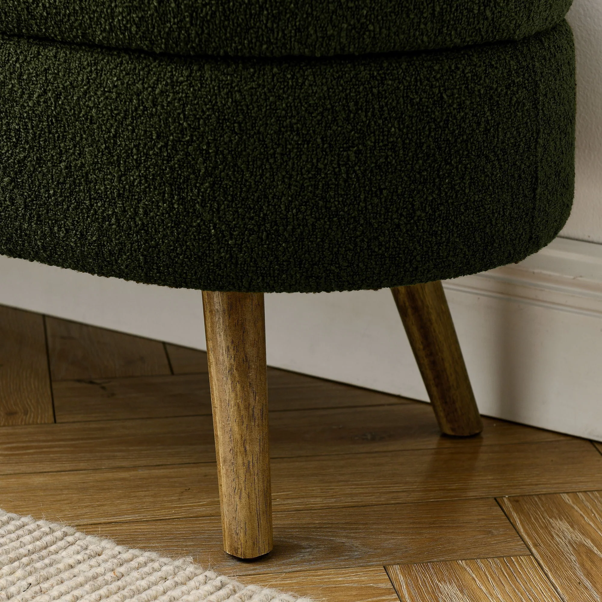 Ottoman Oval Storage Bench With Rubber Wood Legs - Image 16