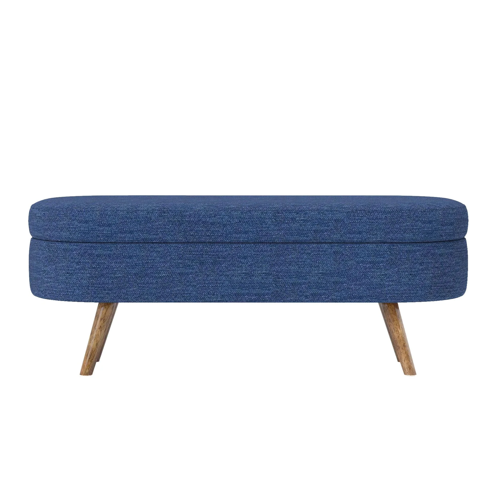 Ottoman Oval Storage Bench With Rubber Wood Legs - Image 19