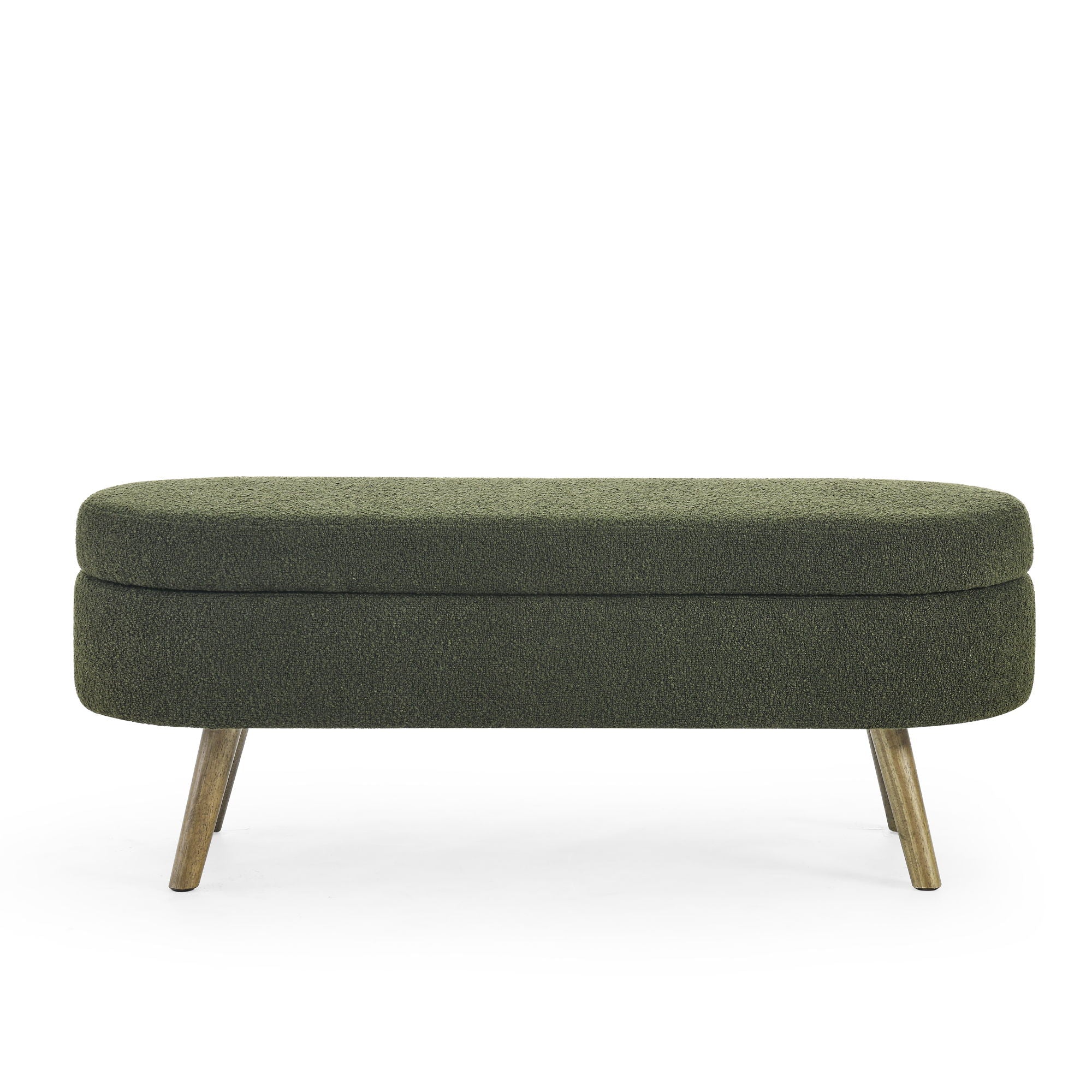 Ottoman Oval Storage Bench With Rubber Wood Legs - Image 23