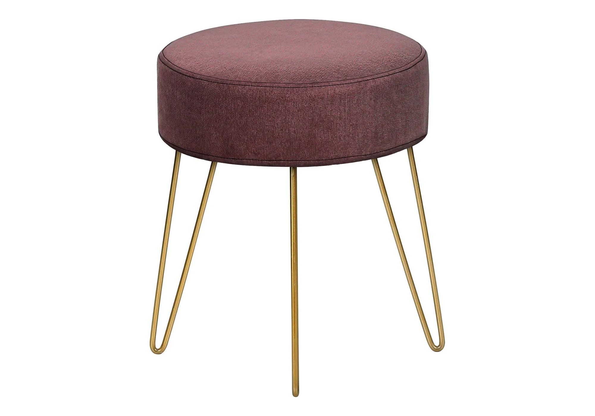 Ottoman, Pouf, Footrest, Foot Stool, Round Metal Legs, Contemporary, Modern - Image 6