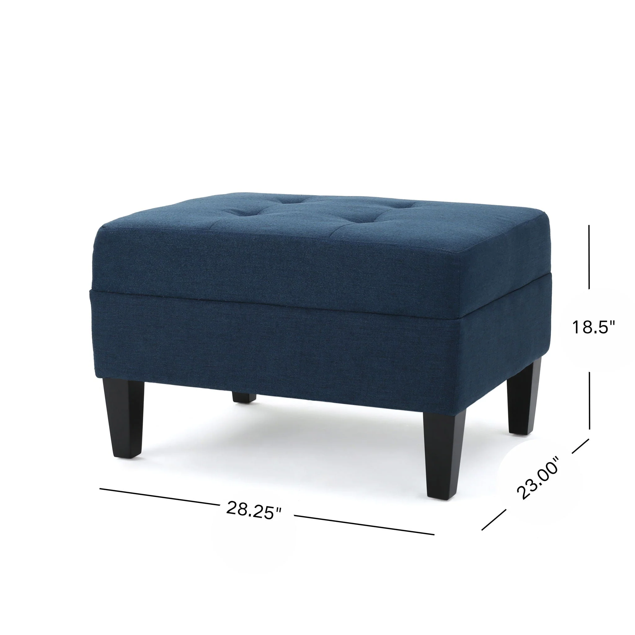 Ottoman With Birch Wood Legs And Cushioned Top For Comfort - Image 3