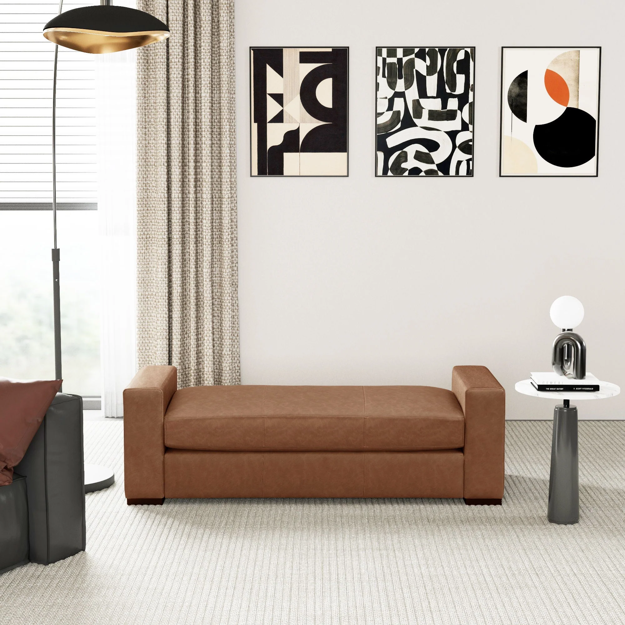 Ottoman With Unique Armrest Design For Living Spaces - Image 4