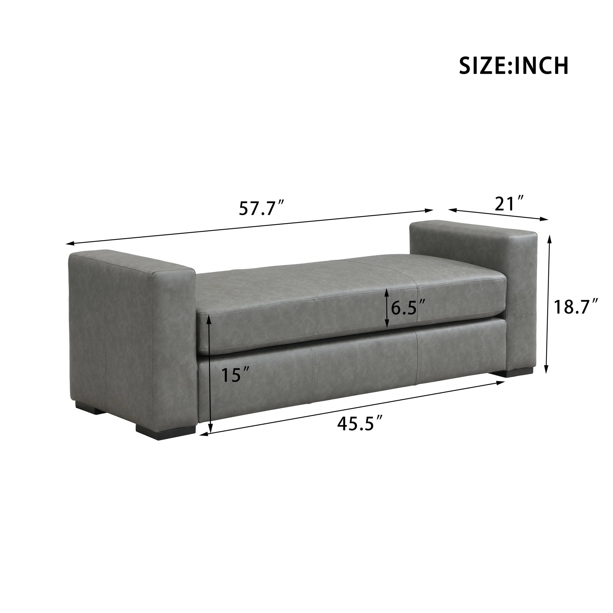 Ottoman With Unique Armrest Design For Living Spaces - Image 5