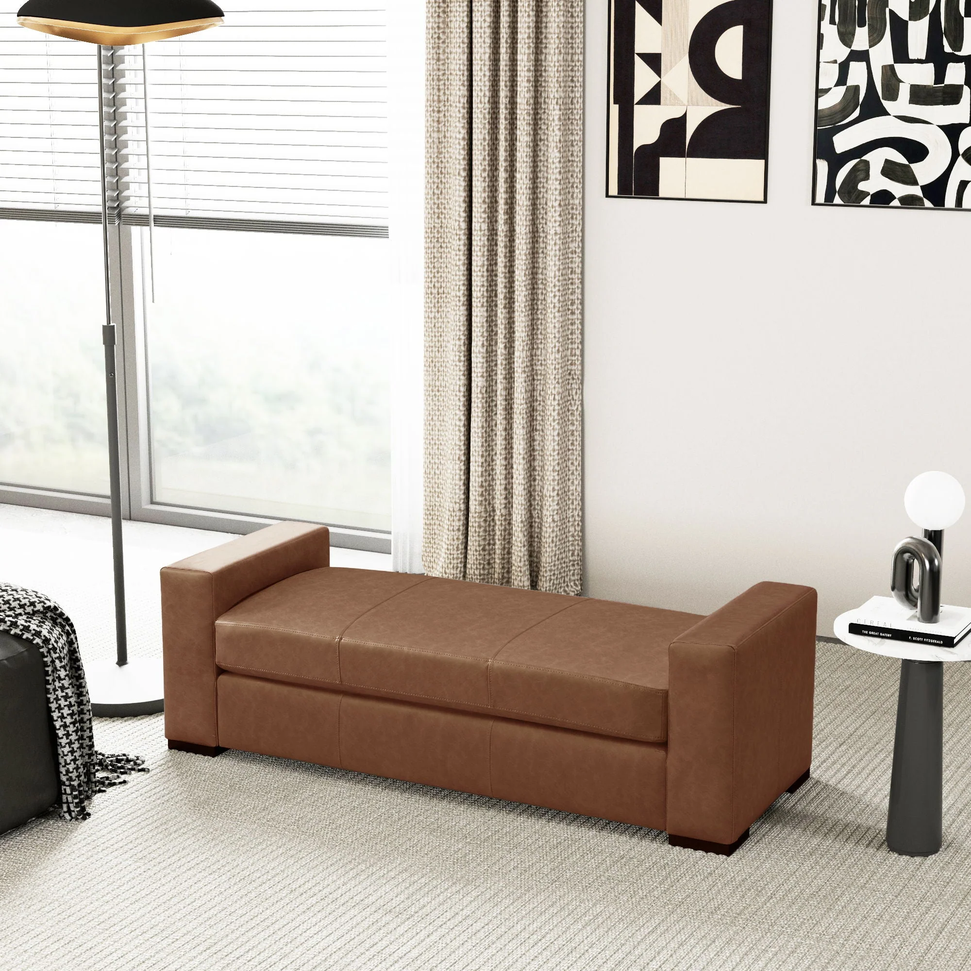 Ottoman With Unique Armrest Design For Living Spaces - Image 6