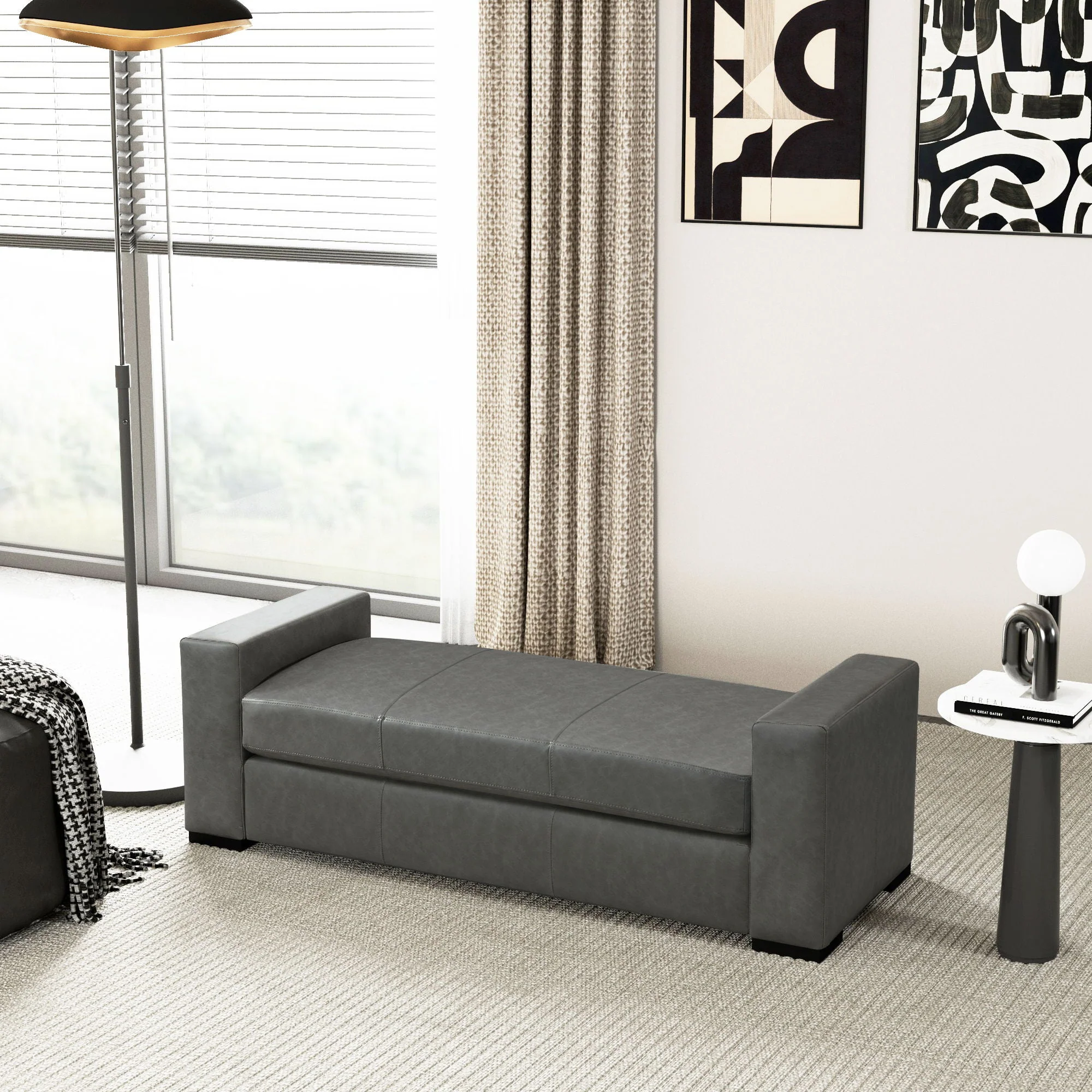 Ottoman With Unique Armrest Design For Living Spaces - Image 7