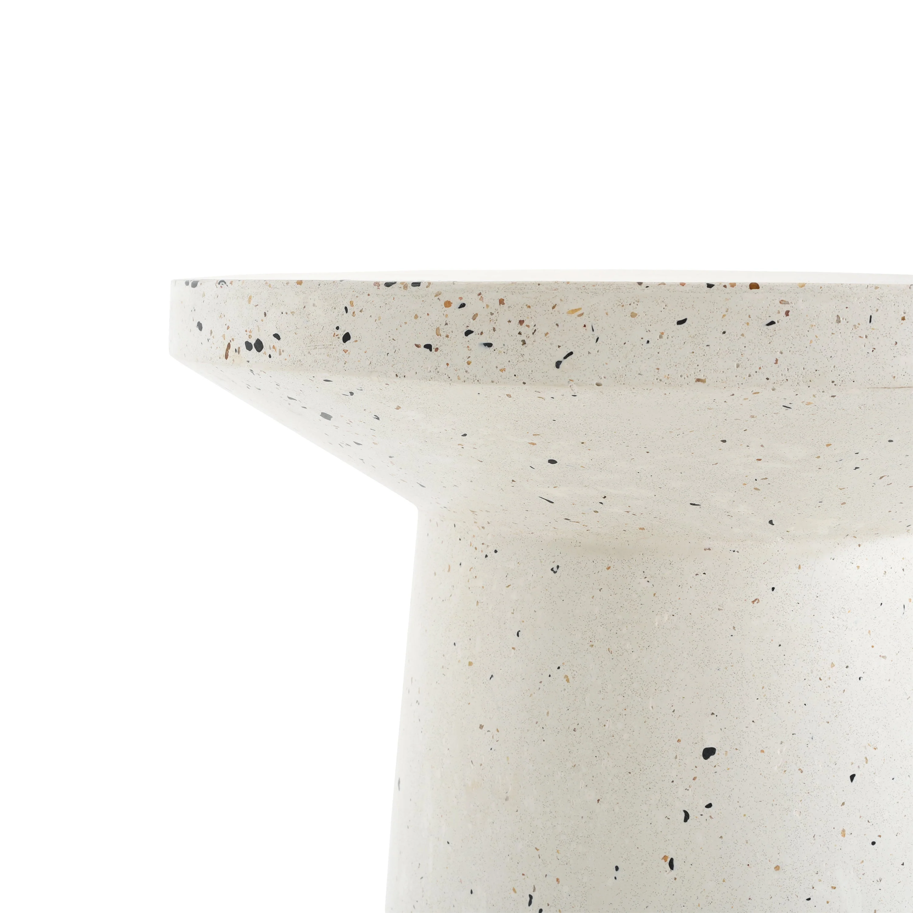Outdoor 24' H MGO Terrazzo Side Table, White - Image 11
