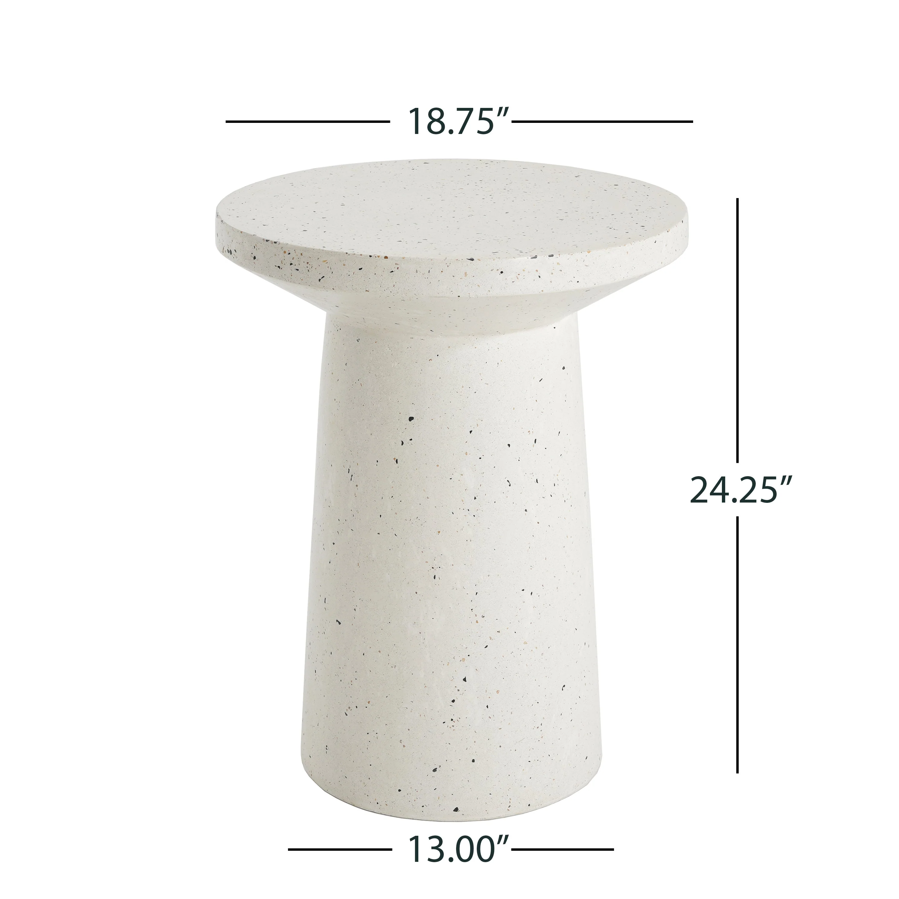 Outdoor 24' H MGO Terrazzo Side Table, White - Image 3
