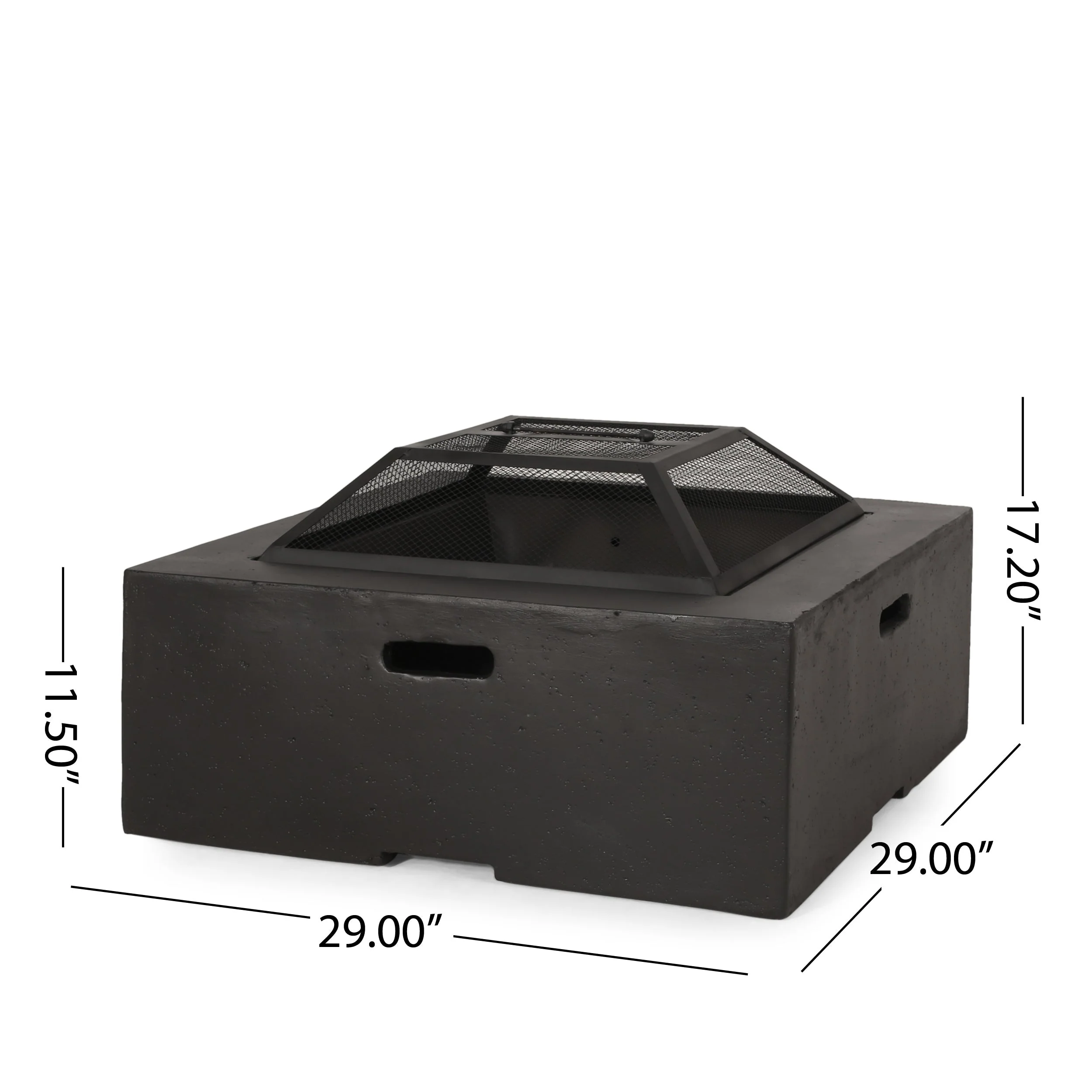 Outdoor 29' Square MgO Wood-Burning Fire Pit, Dark Gray - Image 3