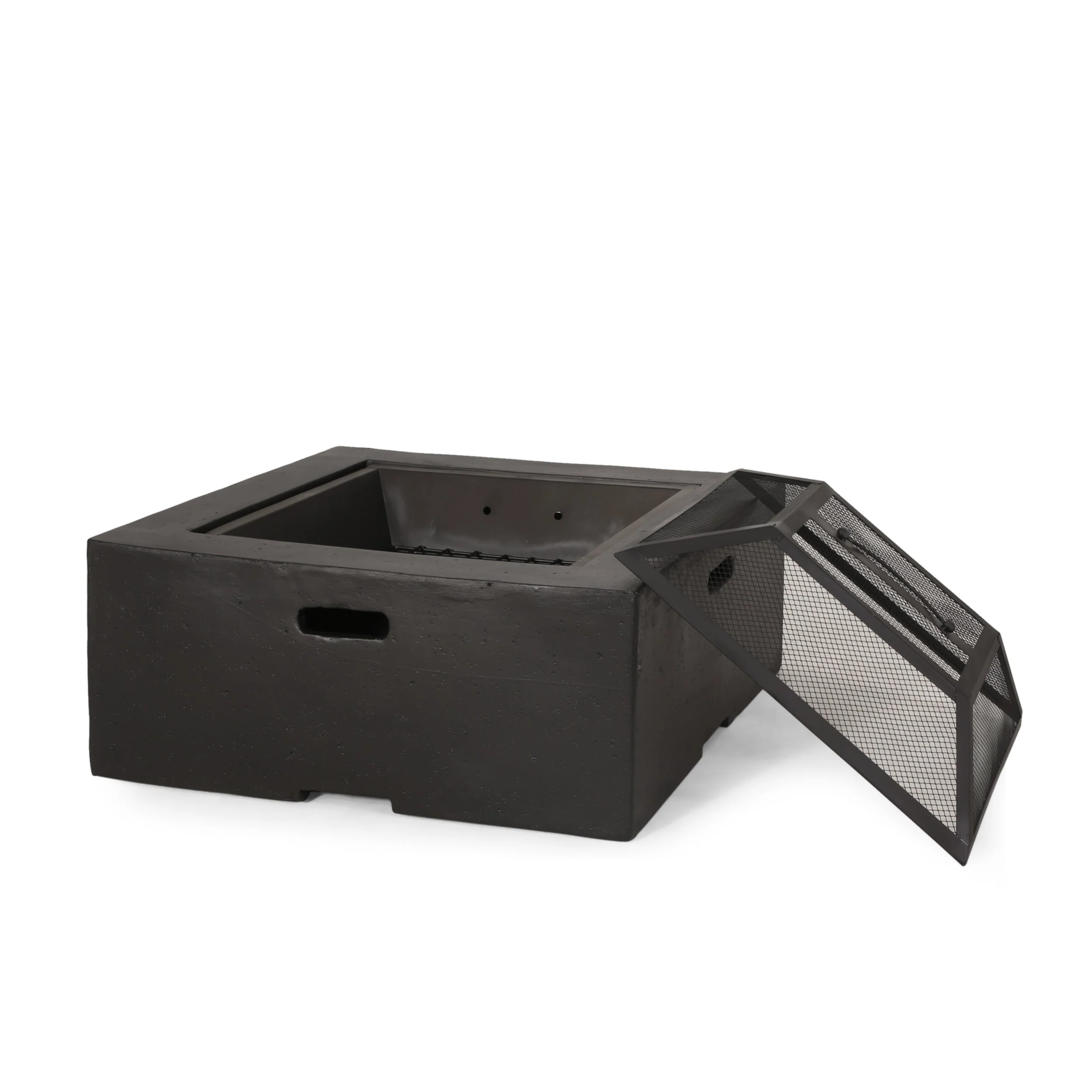 Outdoor 29' Square MgO Wood-Burning Fire Pit, Dark Gray - Image 9