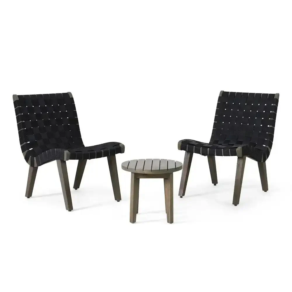 Outdoor 3 Piece Rope Weave Patio Seating Set - Image 4