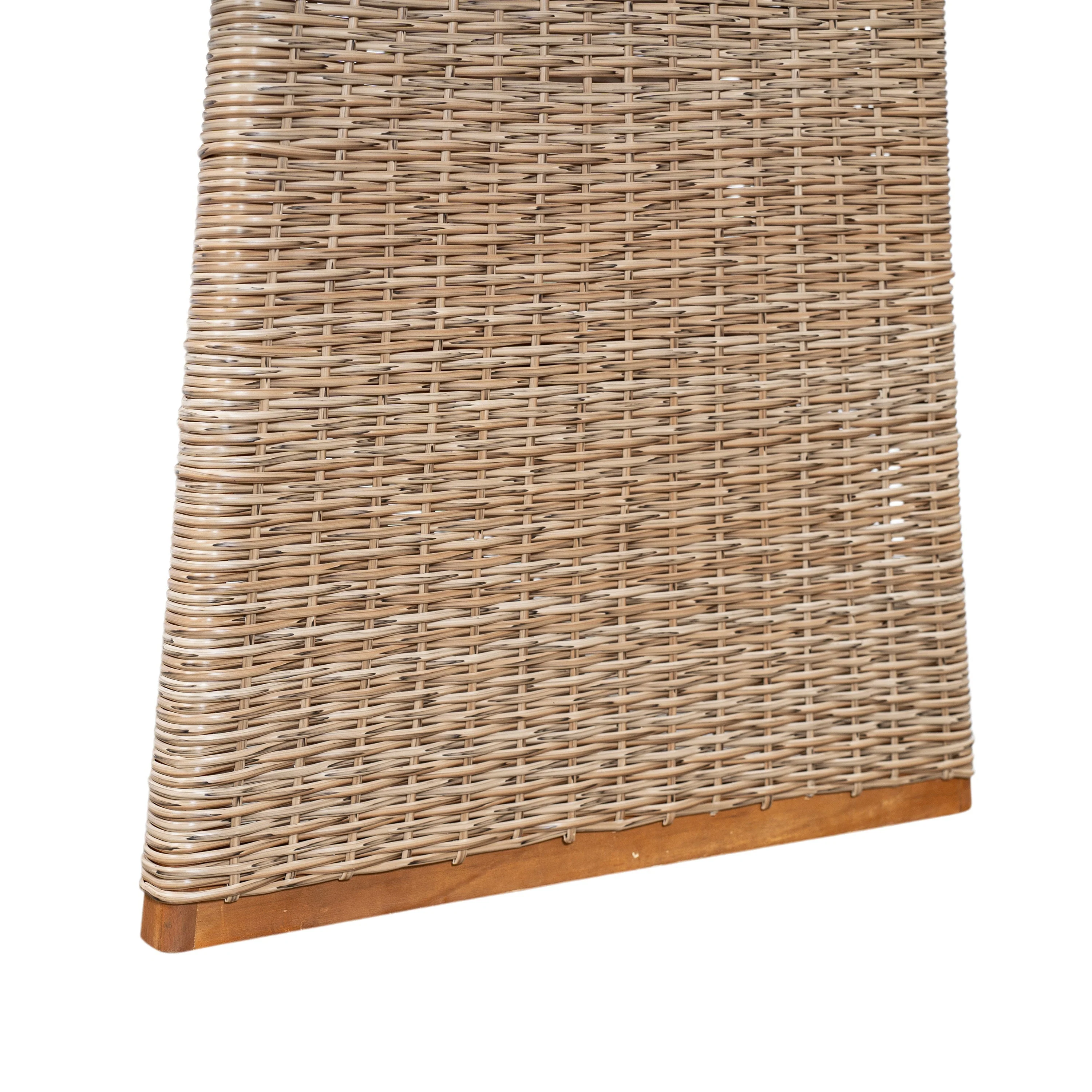Outdoor 6 Pieces Acacia Wood Dining Set with Handwoven Rattan Legs, Brown Wicker - Image 9