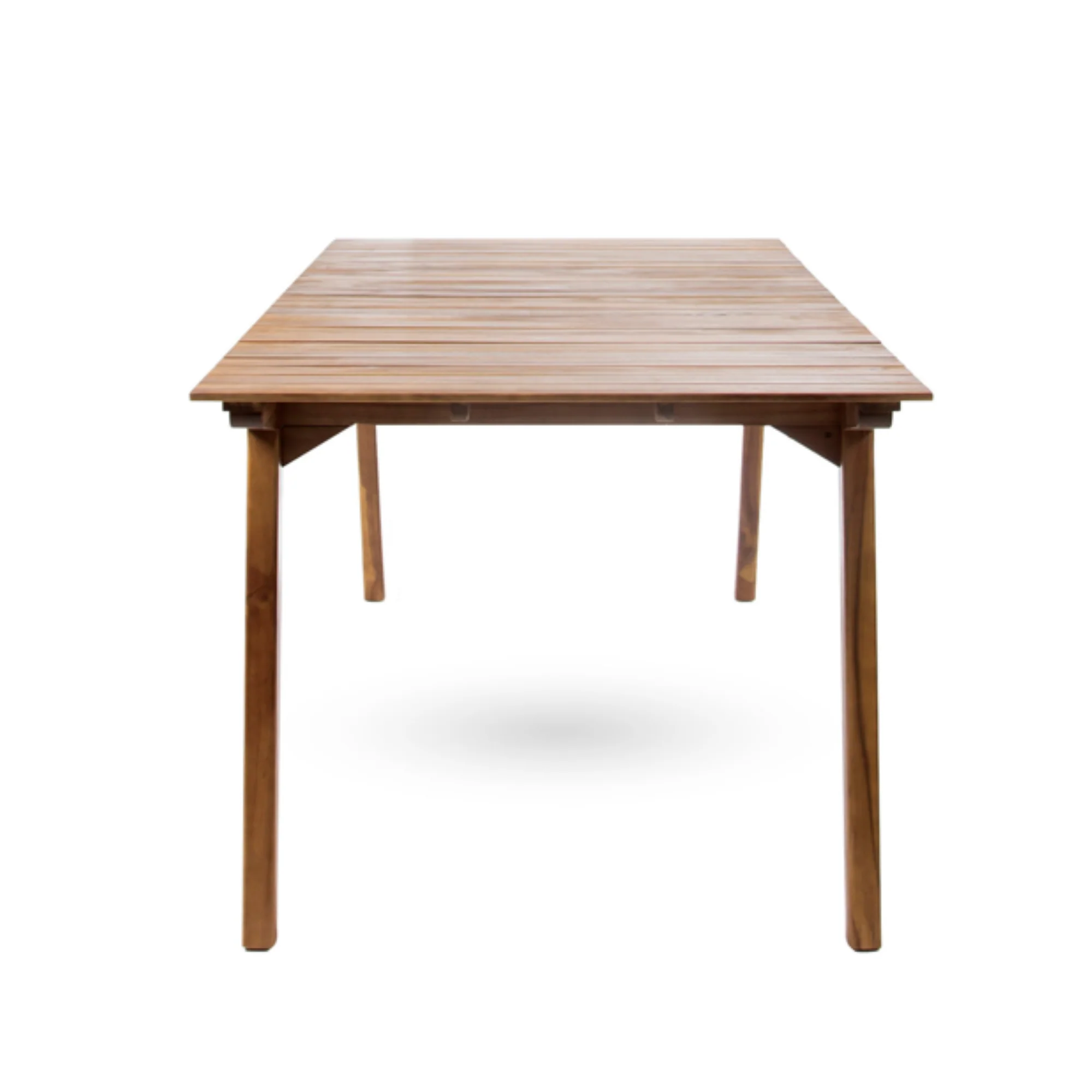 Outdoor 6 Seater Acacia Wood Dining Set with Cushions in Teak Finish and Cream Color - Image 4