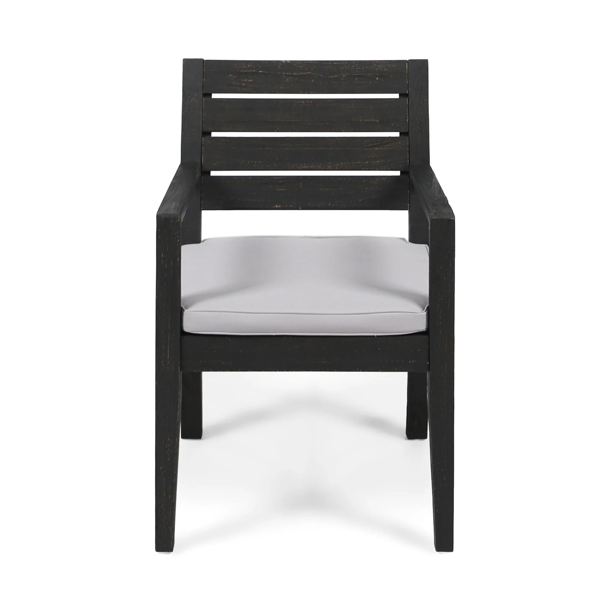 Outdoor 6 Seater Dining Set With Bench - Dark Gray / Light Gray - Image 3