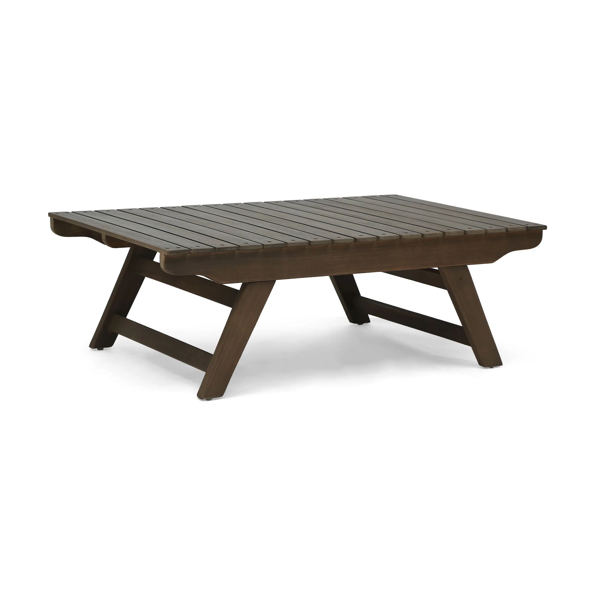 Outdoor Acacia Wood Coffee Table With Open Slat Design - Image 2
