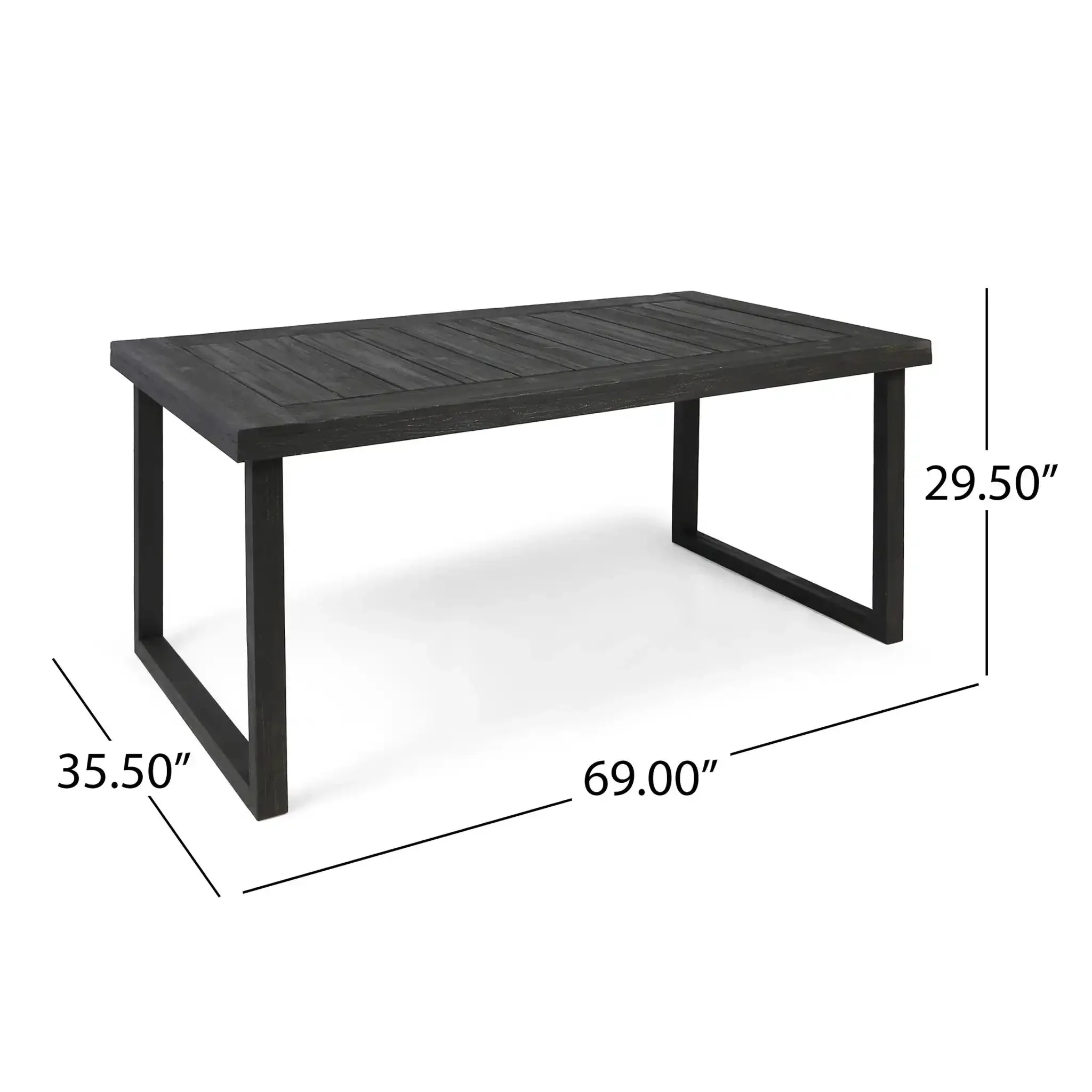 Outdoor Acacia Wood Dining Table, Sandblast Finish - Image 5