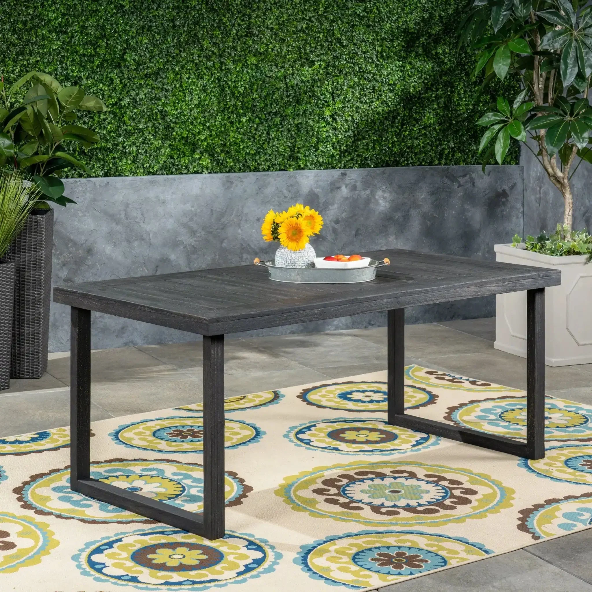 Outdoor Acacia Wood Dining Table, Sandblast Finish - Image 7