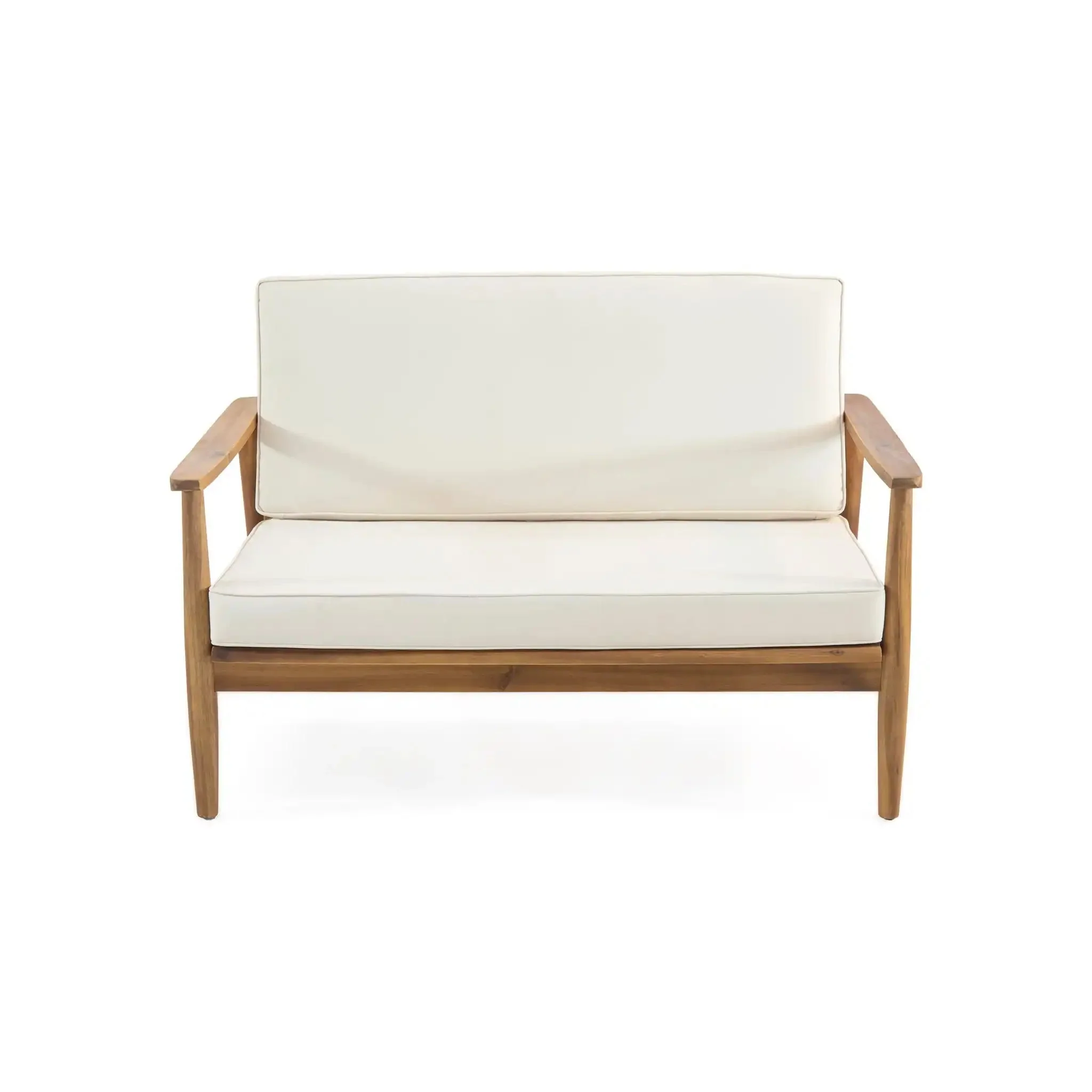 Outdoor Acacia Wood Loveseat Set With Coffee Table - Image 5